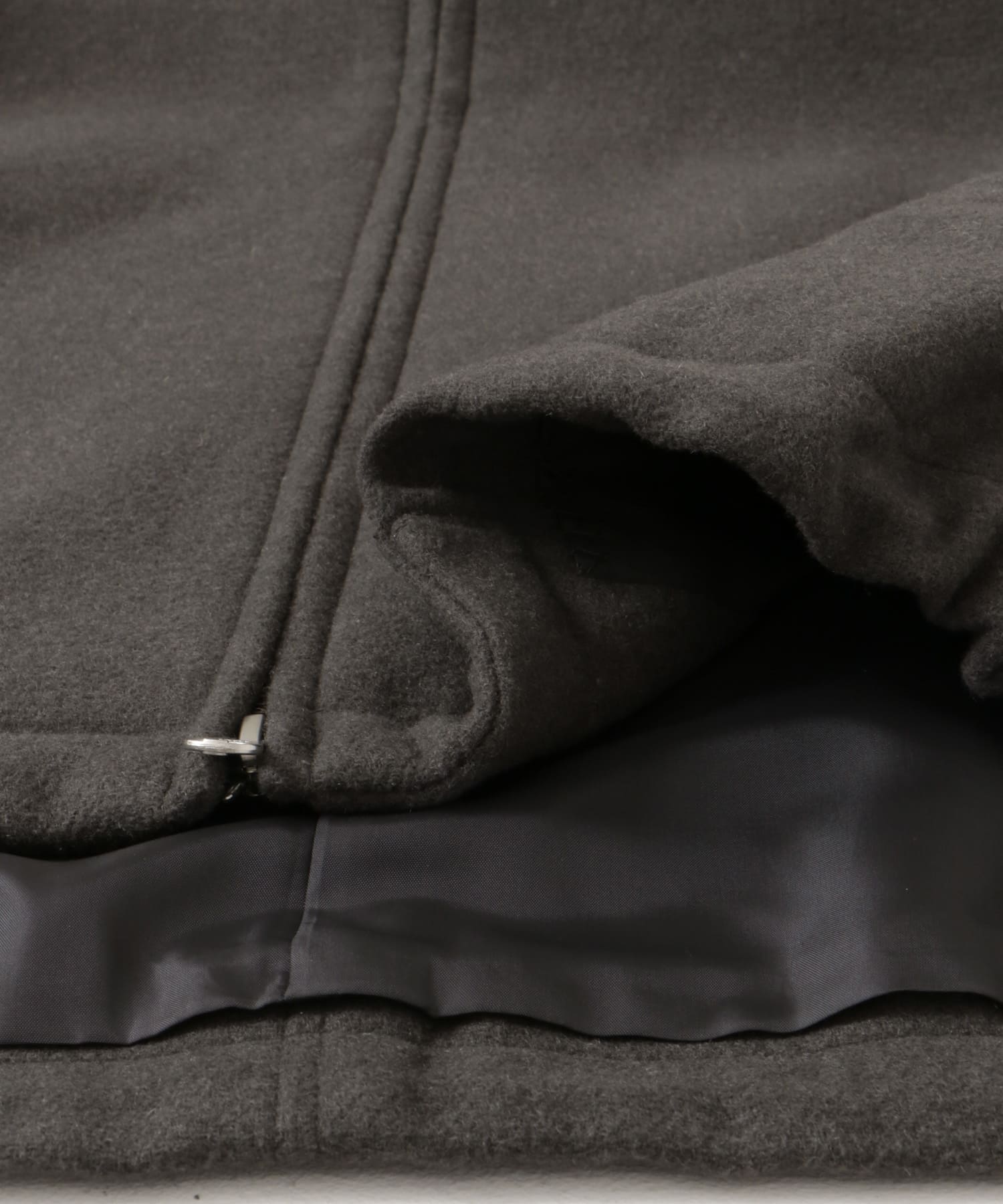 ウールメルトンジップブルゾン GRAY KAHKI M