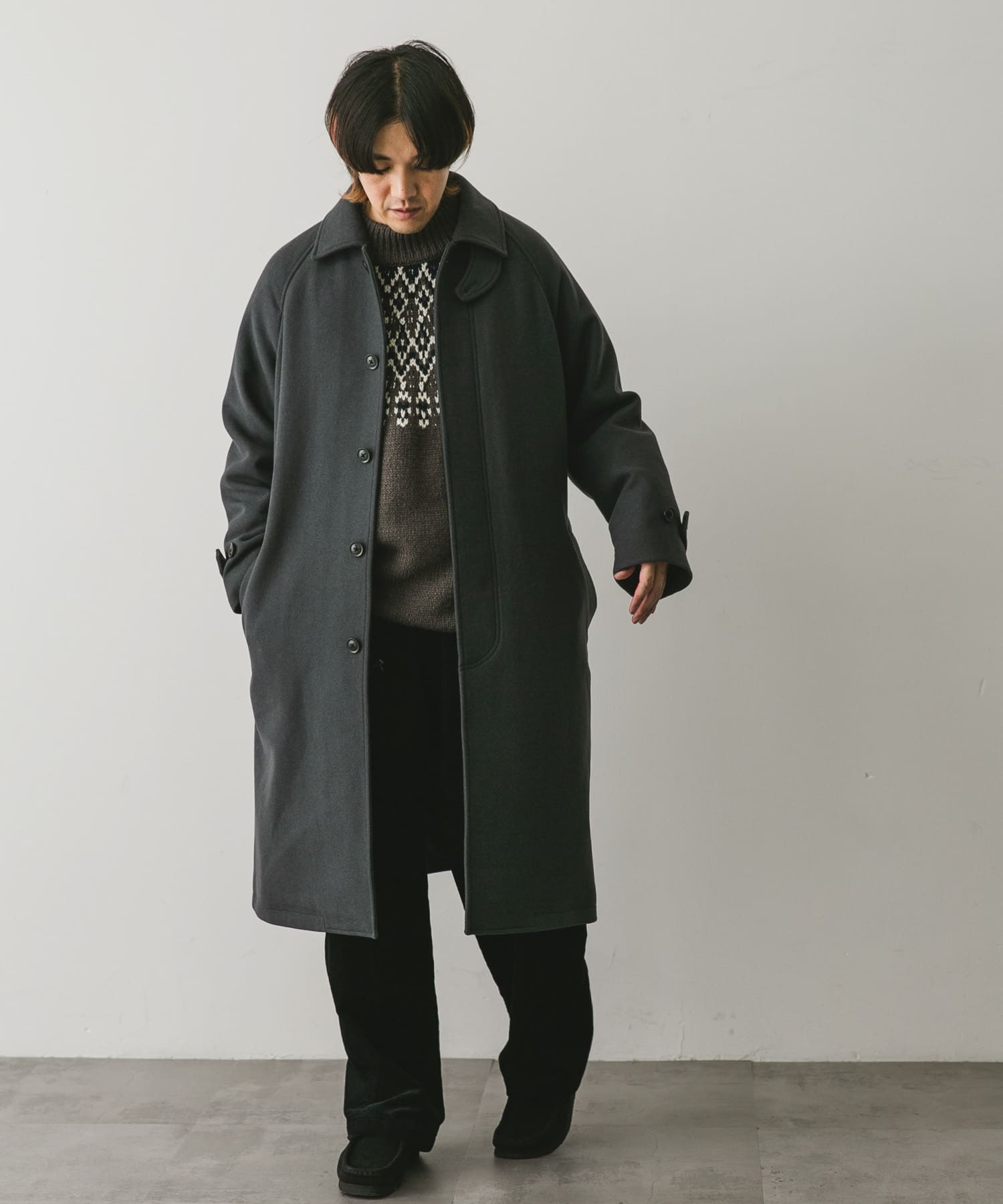A*✩様 lemaire 21aw 墨流し　ステンカラーコート A*✩様 lemaire 21aw 墨流し ステンカラーコート - メルカリ