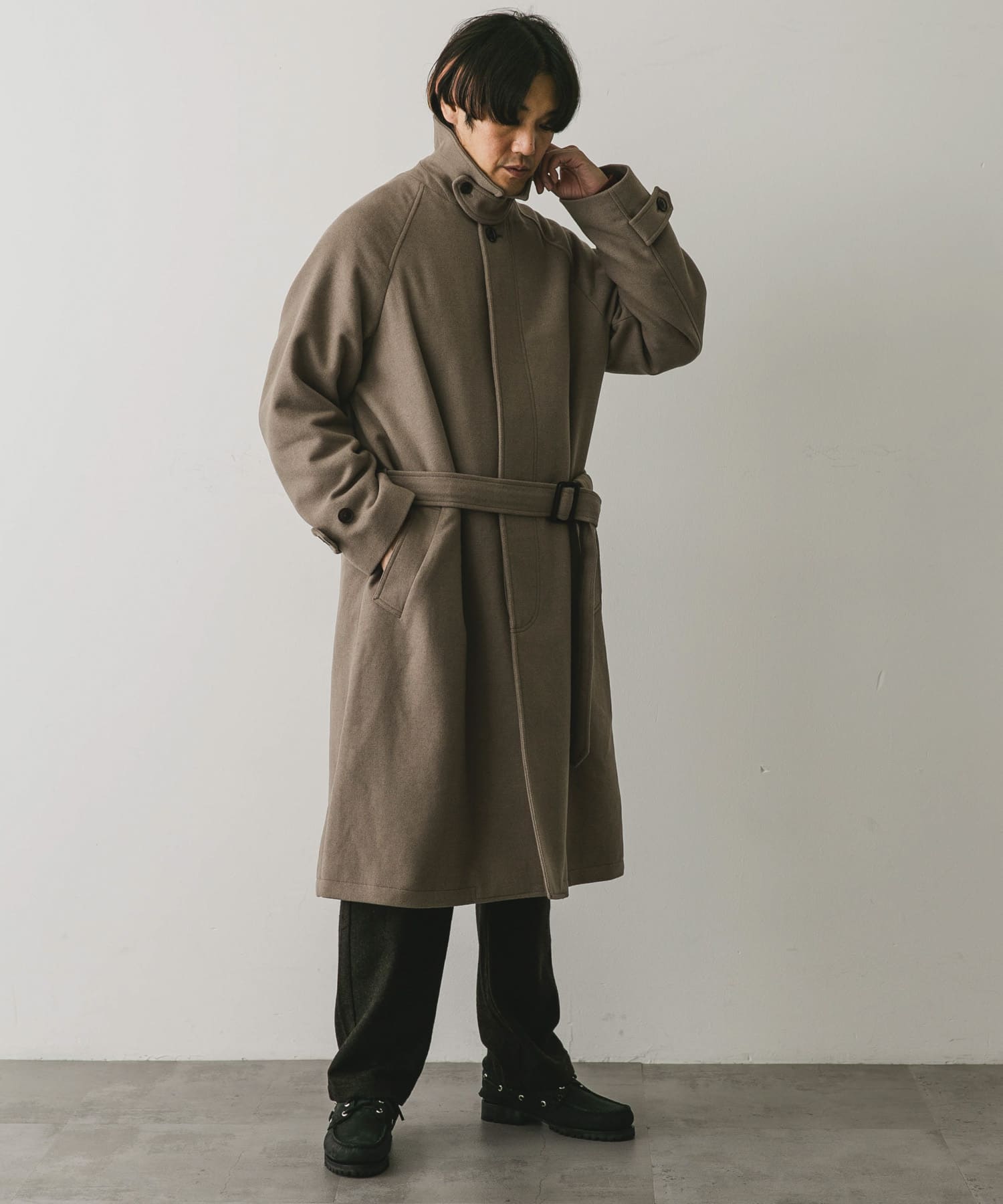 ◎超美品◎Drawer ウールメルトンコート ウールメルトンステンカラーコート(M D.GRAY): アウター｜URBAN