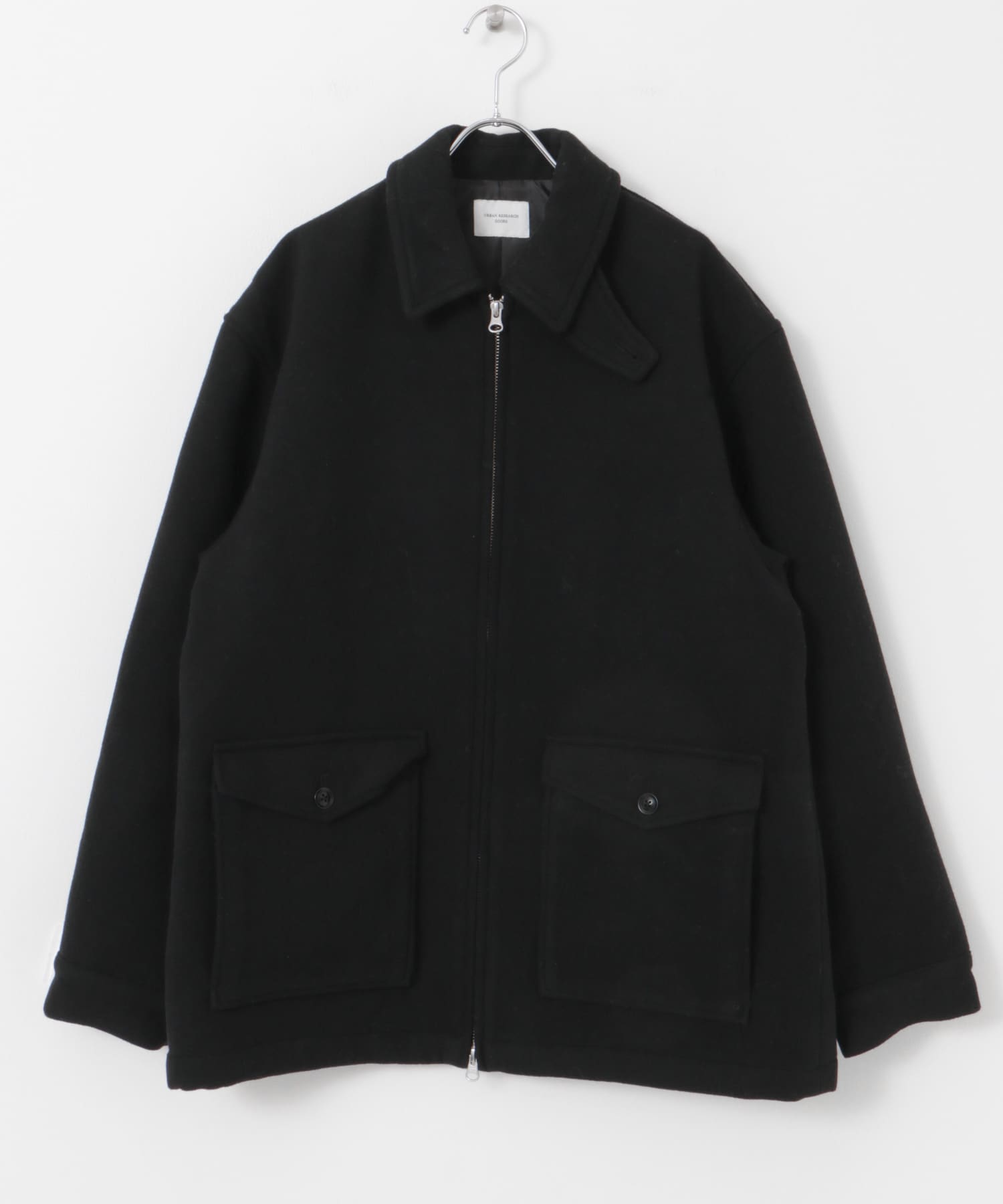 ウールブレンドハリントンジャケット BLACK M