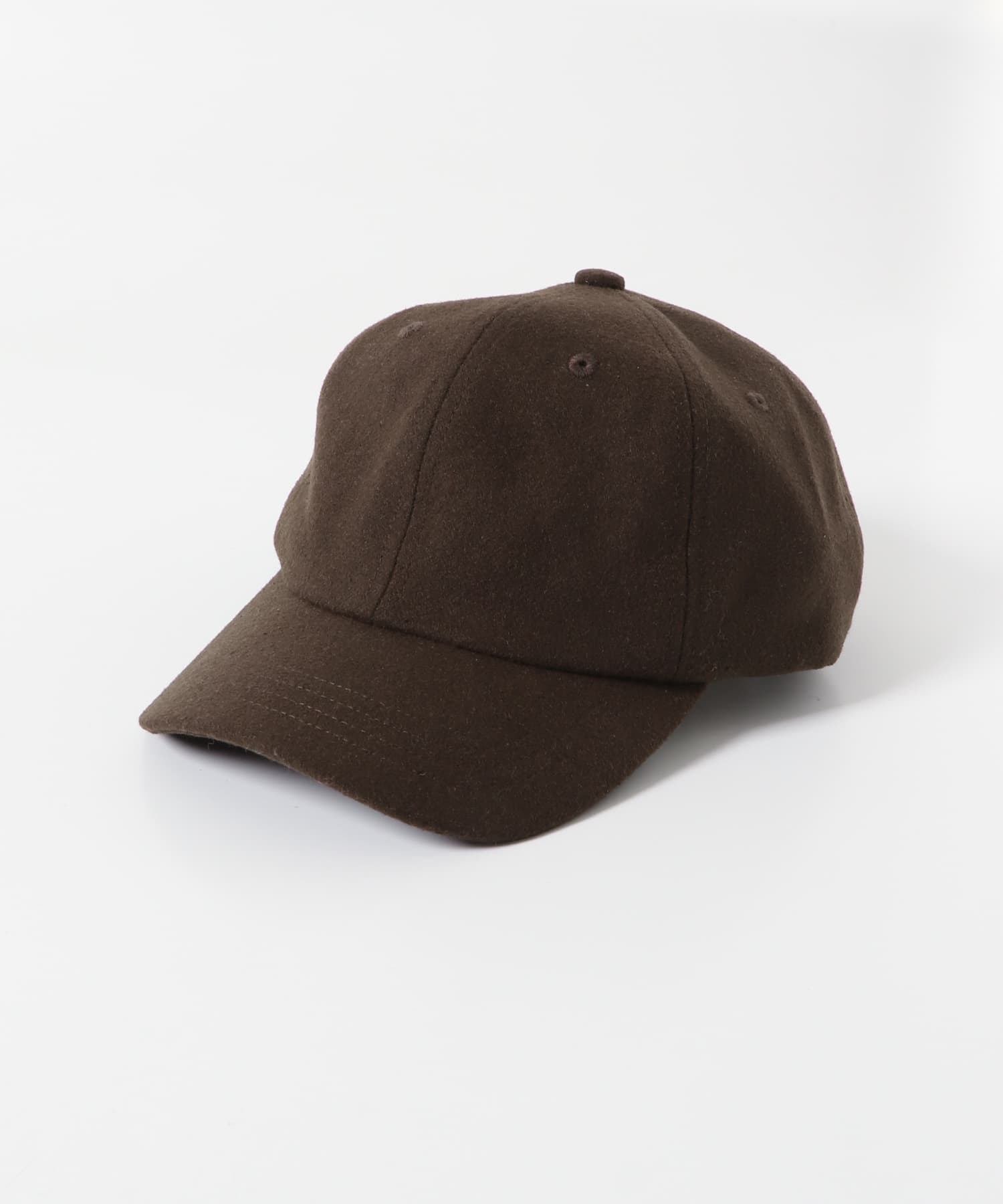ウール混キャップ BROWN -