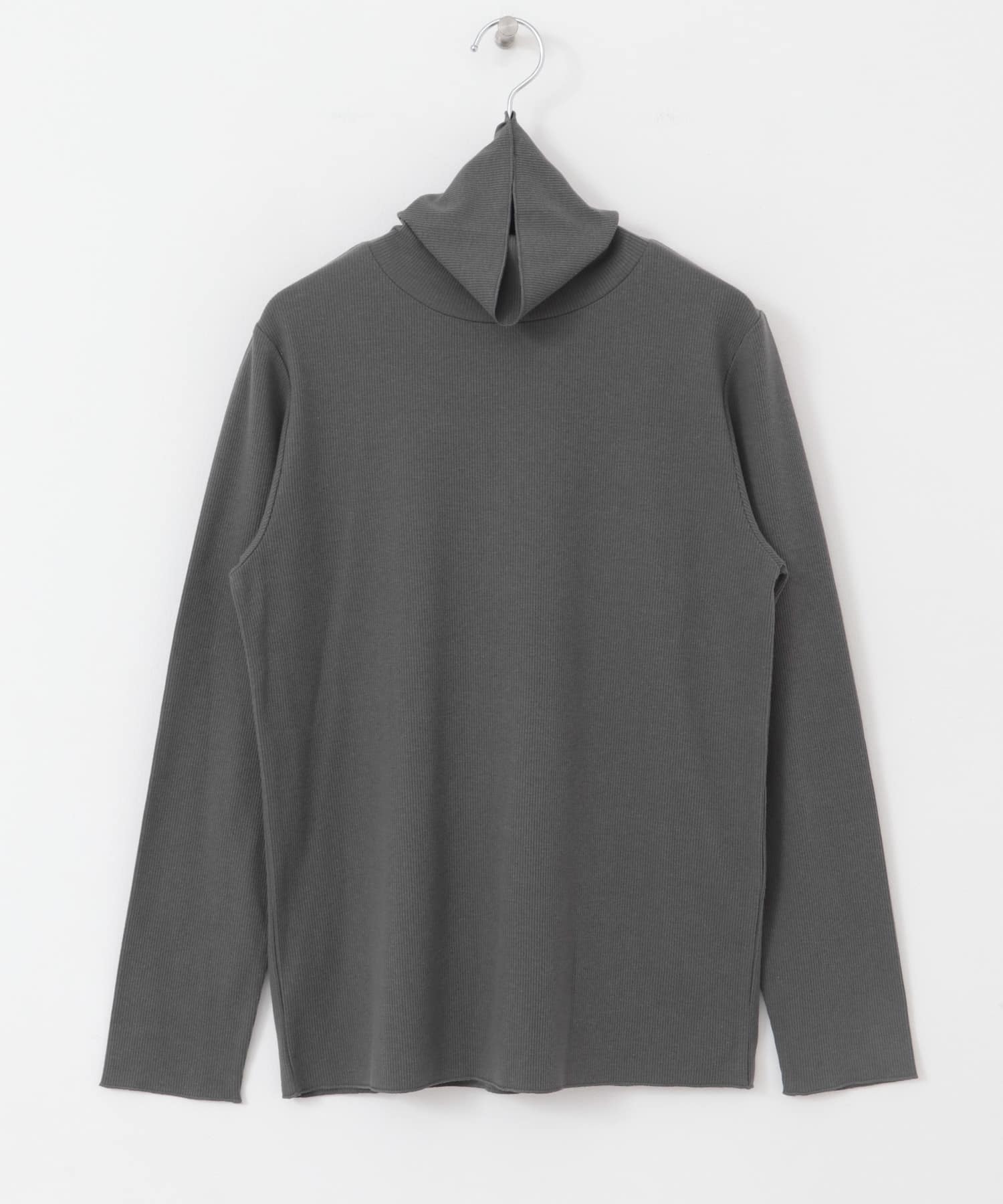 『UR TECH』テレコタートルネックTシャツ CHARCOAL M