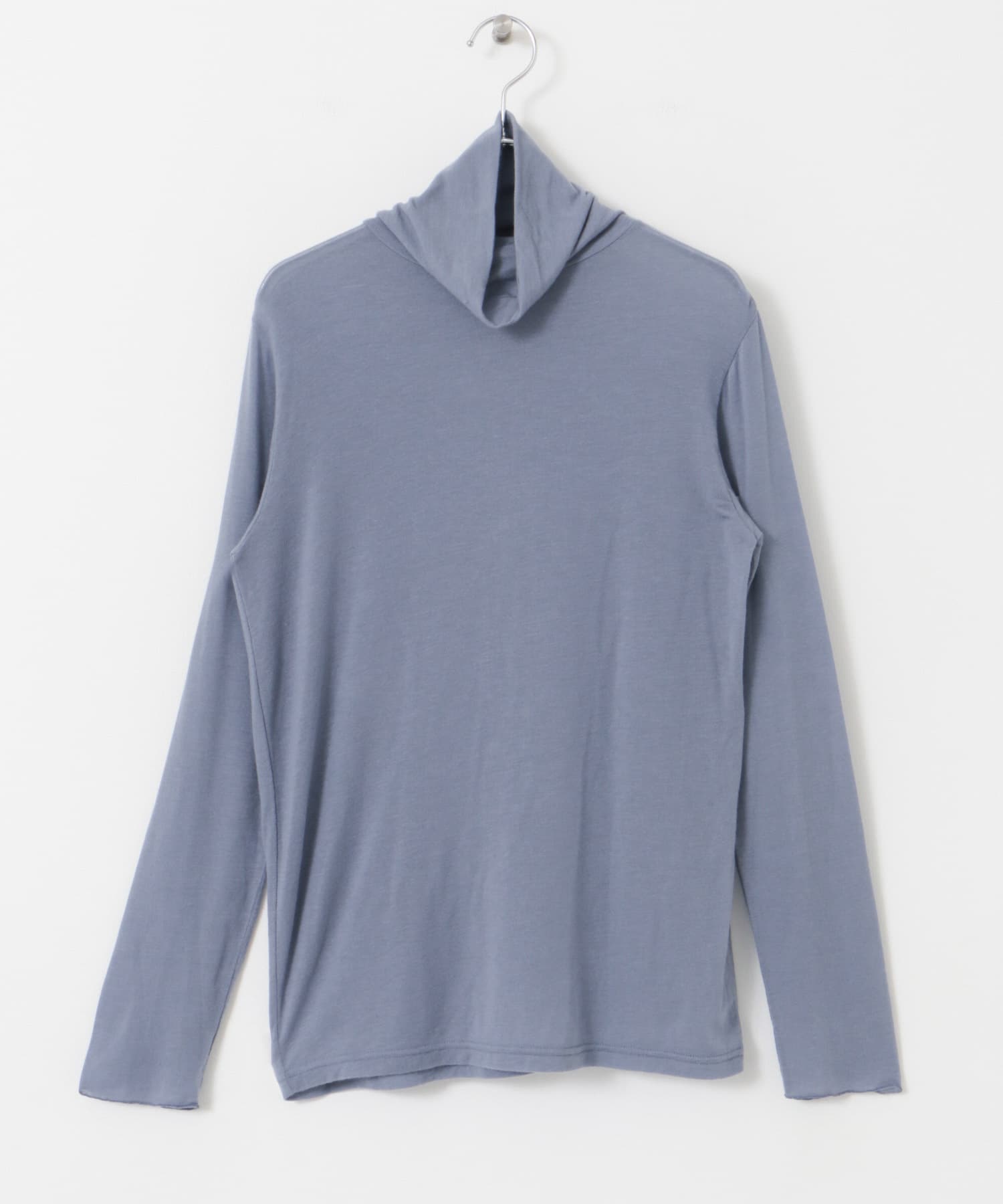 カシミヤシルク混タートルネックカットソー BLUE M