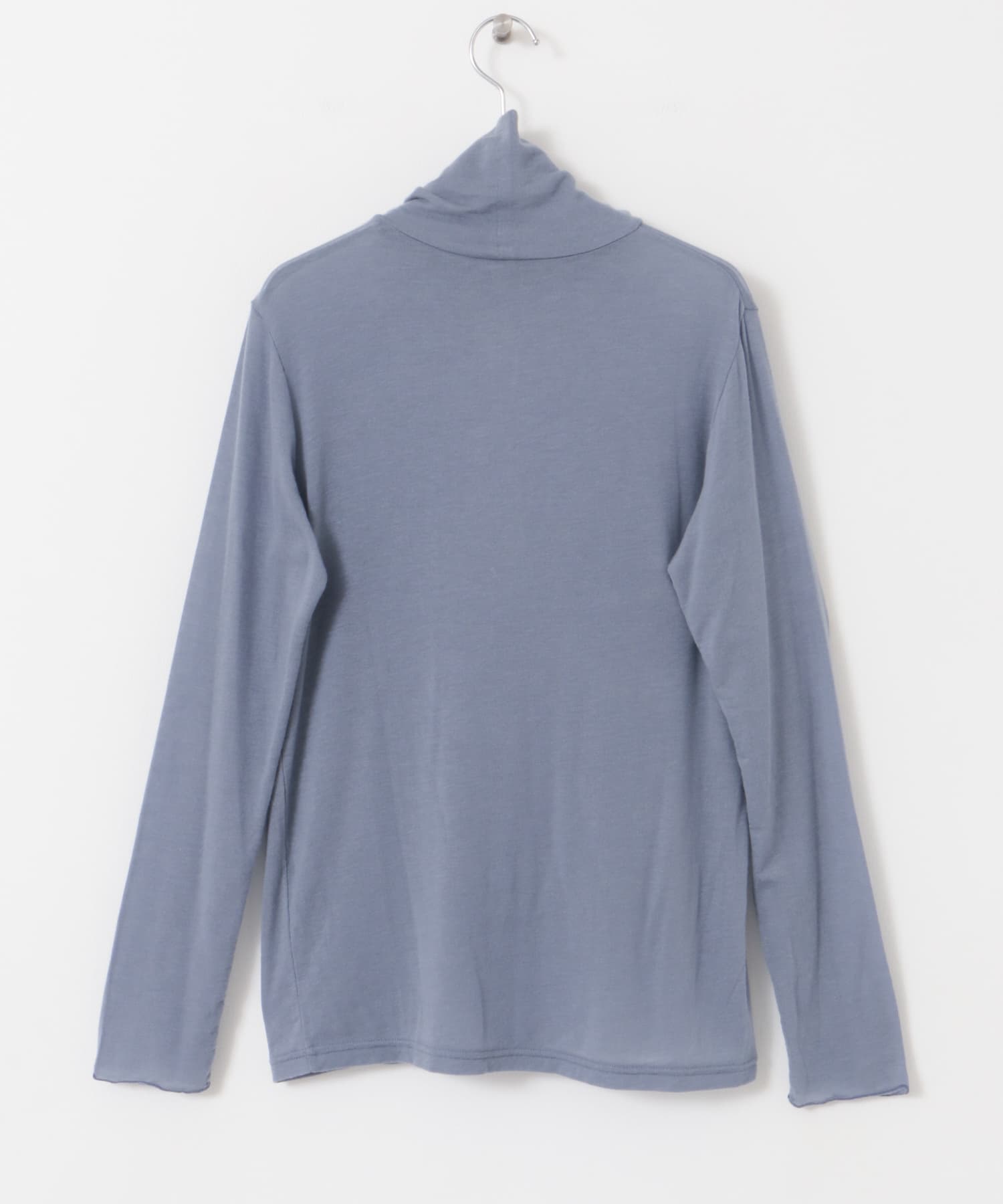 カシミヤシルク混タートルネックカットソー BLUE M