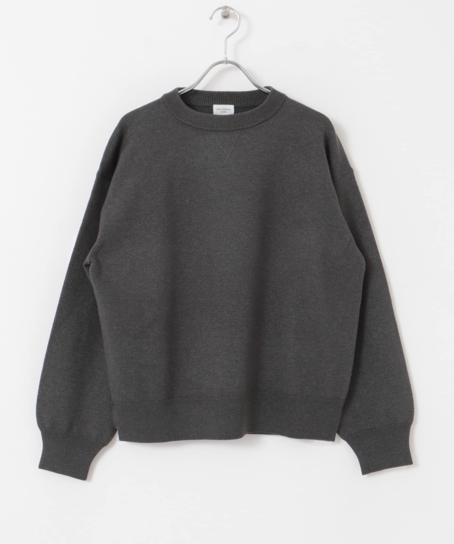 『UR TECH 200日ニット』スウェットライクプルオーバー 杢CHARCOAL M