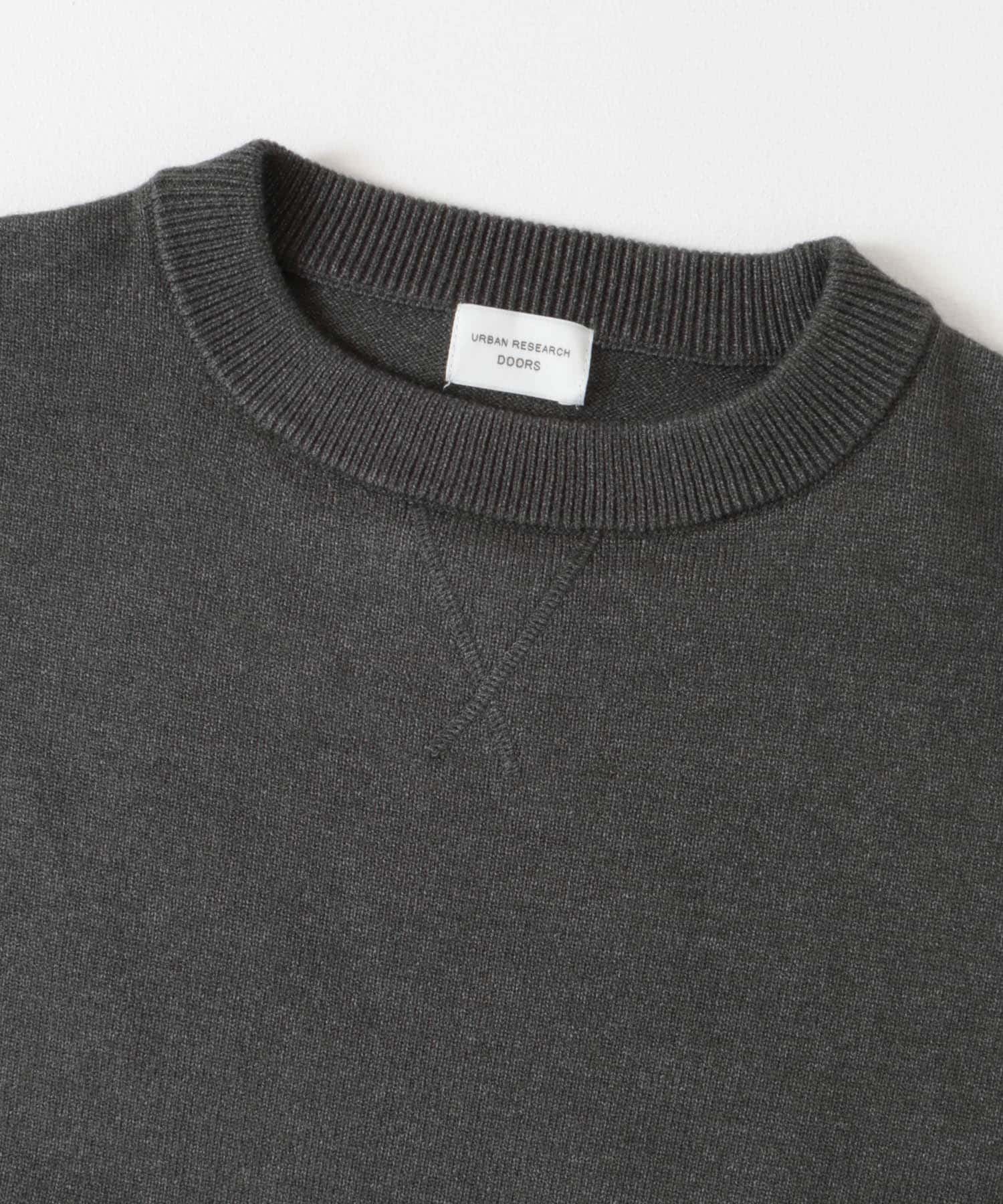 『UR TECH 200日ニット』スウェットライクプルオーバー 杢CHARCOAL M
