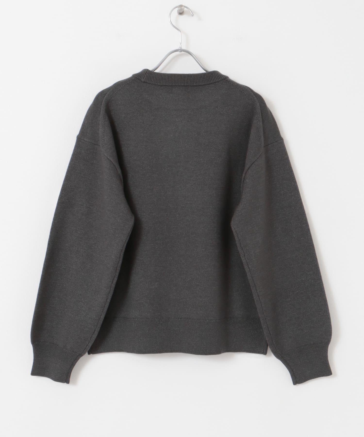『UR TECH 200日ニット』スウェットライクプルオーバー 杢CHARCOAL M