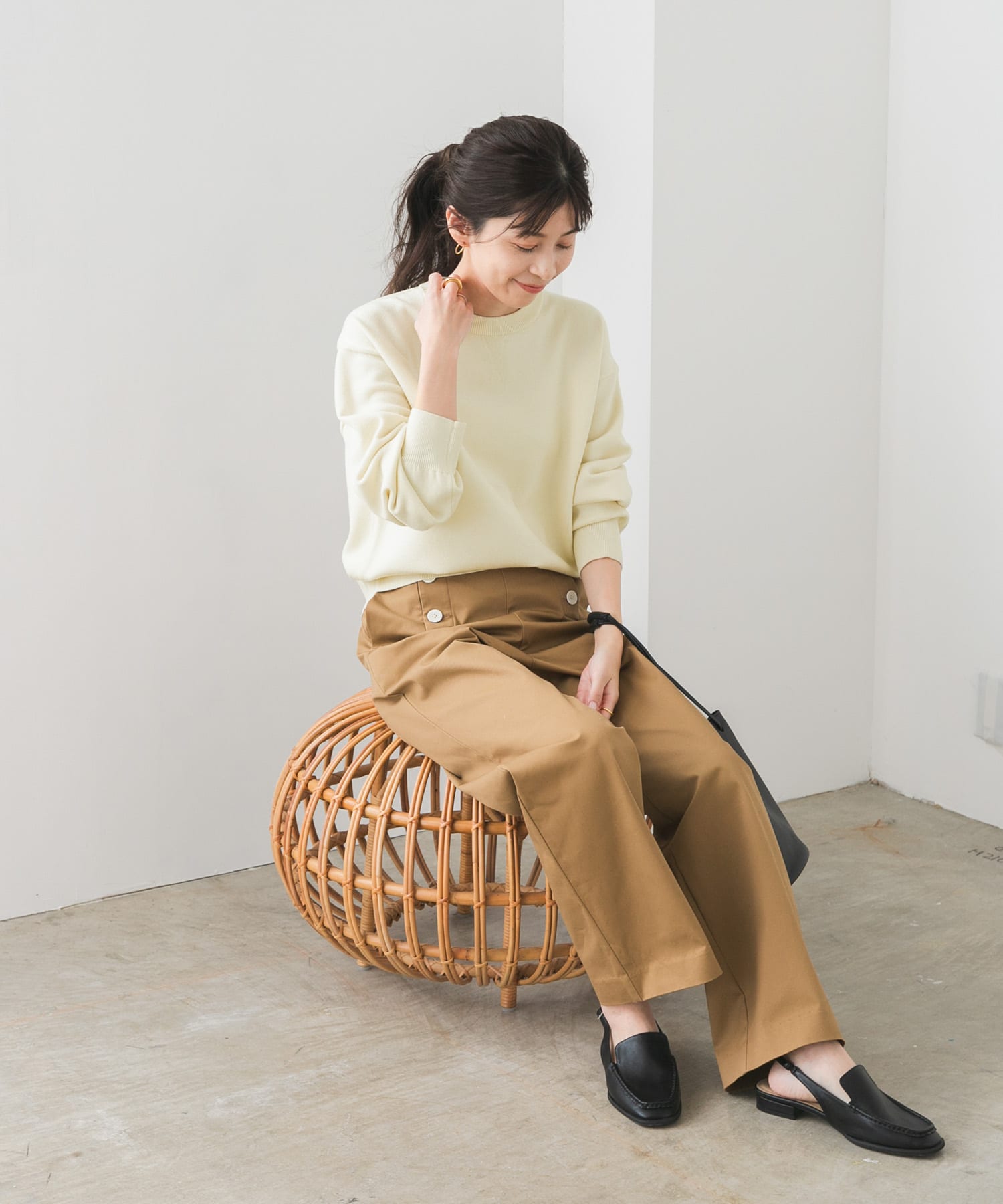 UR TECH 200日ニット』スウェットライクプルオーバー(M 杢BEIGE