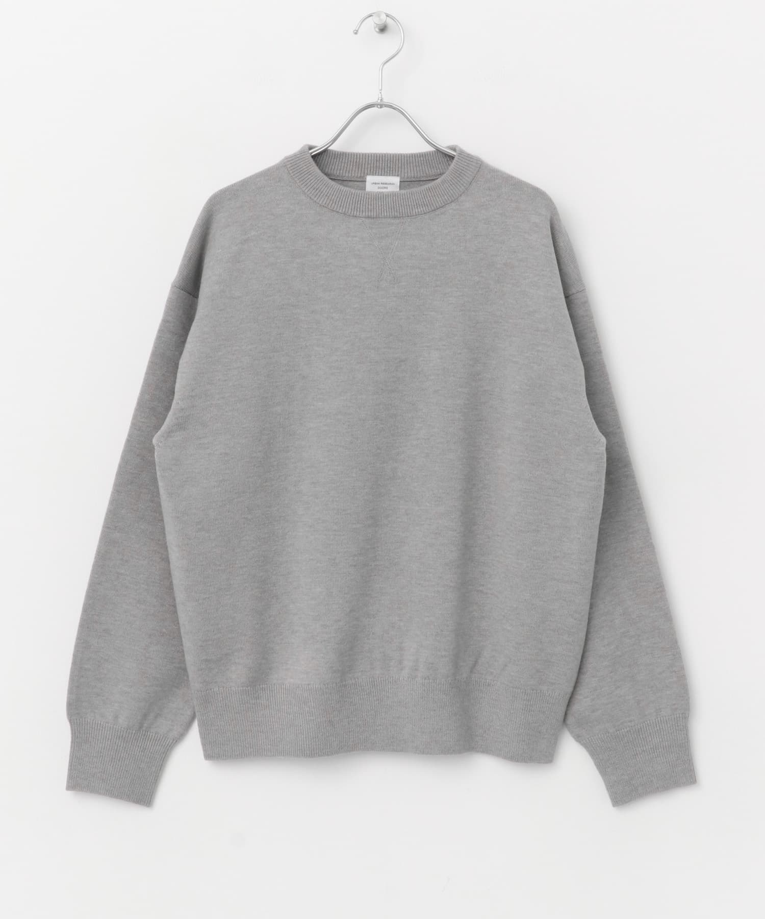『UR TECH 200日ニット』スウェットライクプルオーバー 杢GRAY M