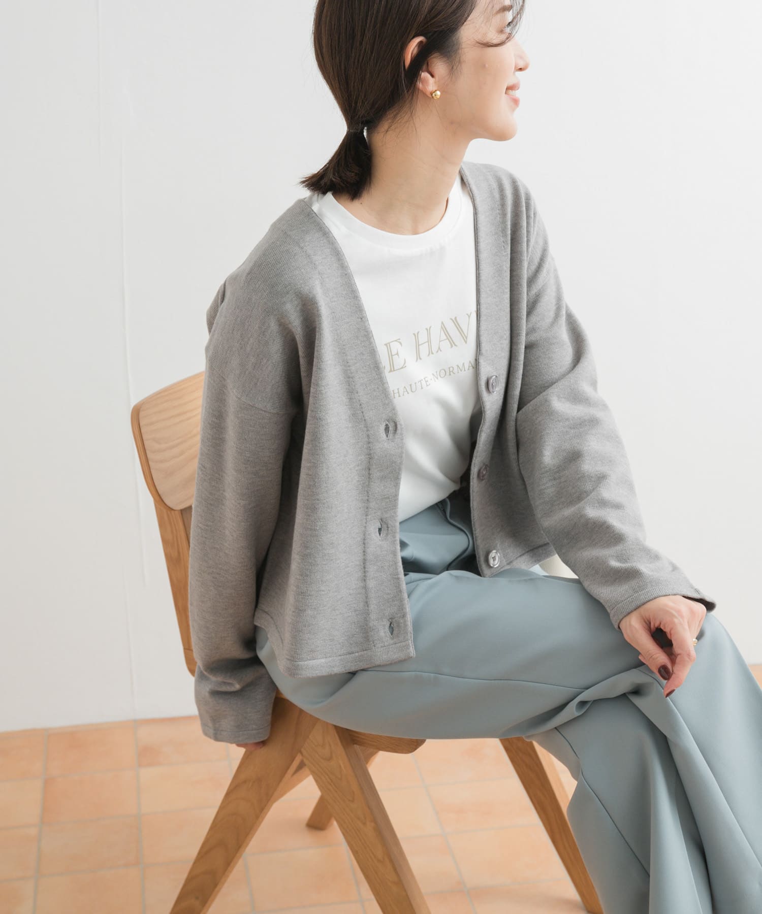 URBAN RESEARCH DOORS グレー USAコットン カーディガン URBAN RESEARCH DOORS グレー USAコットン カーディガン URBAN