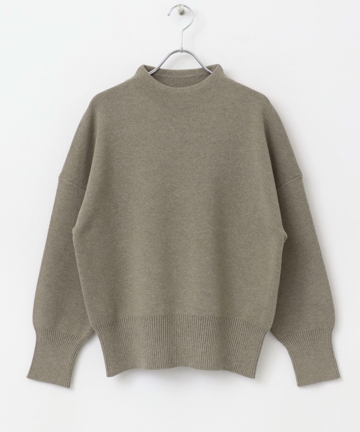 『蓄熱』ボトルネックKNITプルオーバー TOP BEIGE M