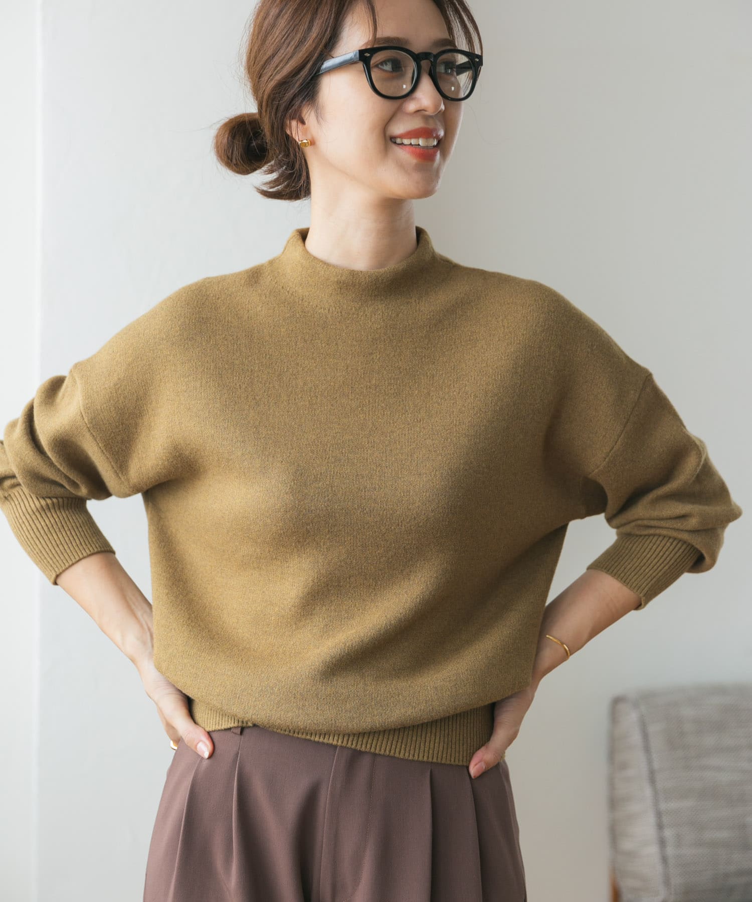 『蓄熱』ボトルネックKNITプルオーバー