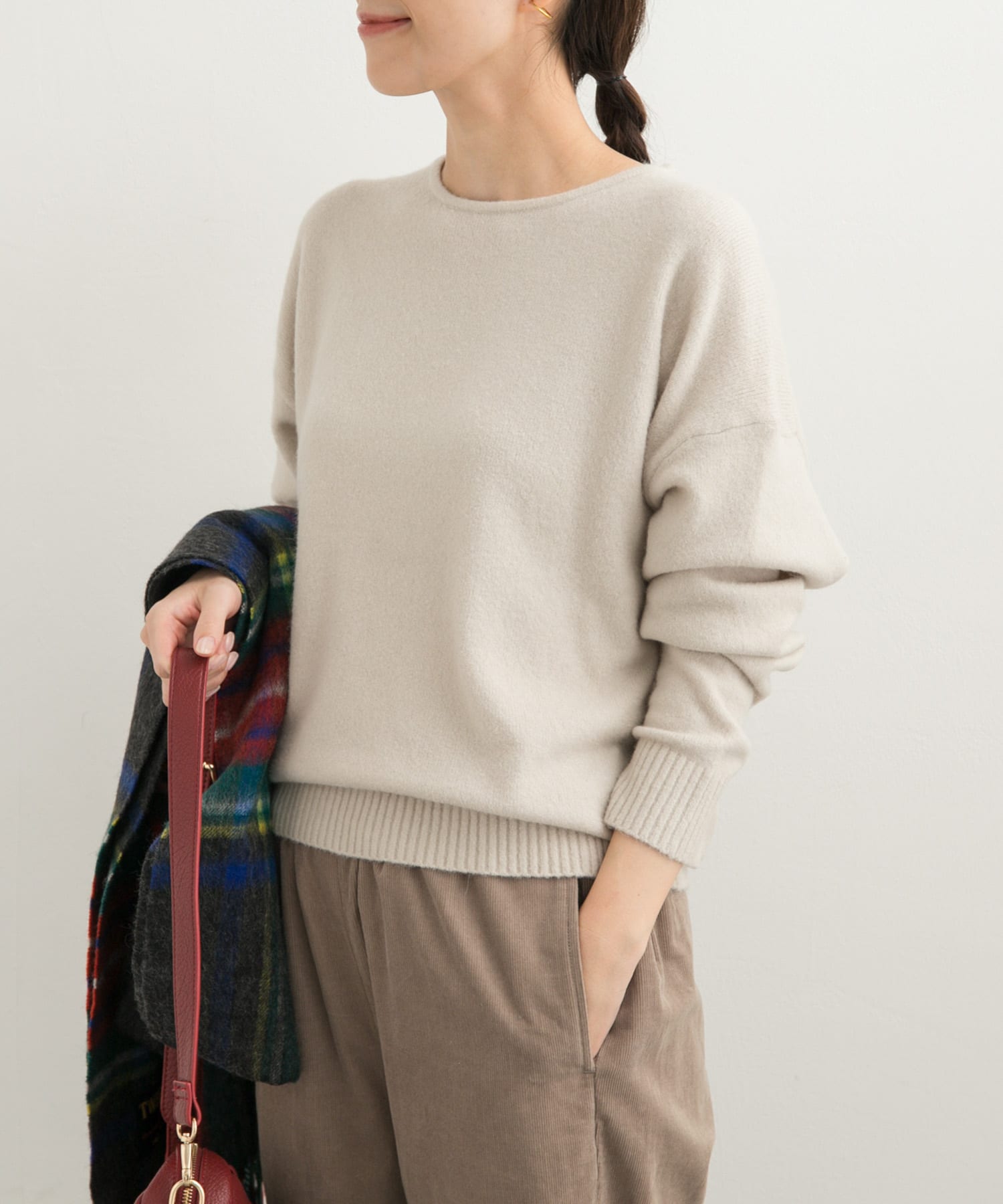 【もっちー③】 Organic Cotton Chenille Crew Neck Top | EILEEN FISHER