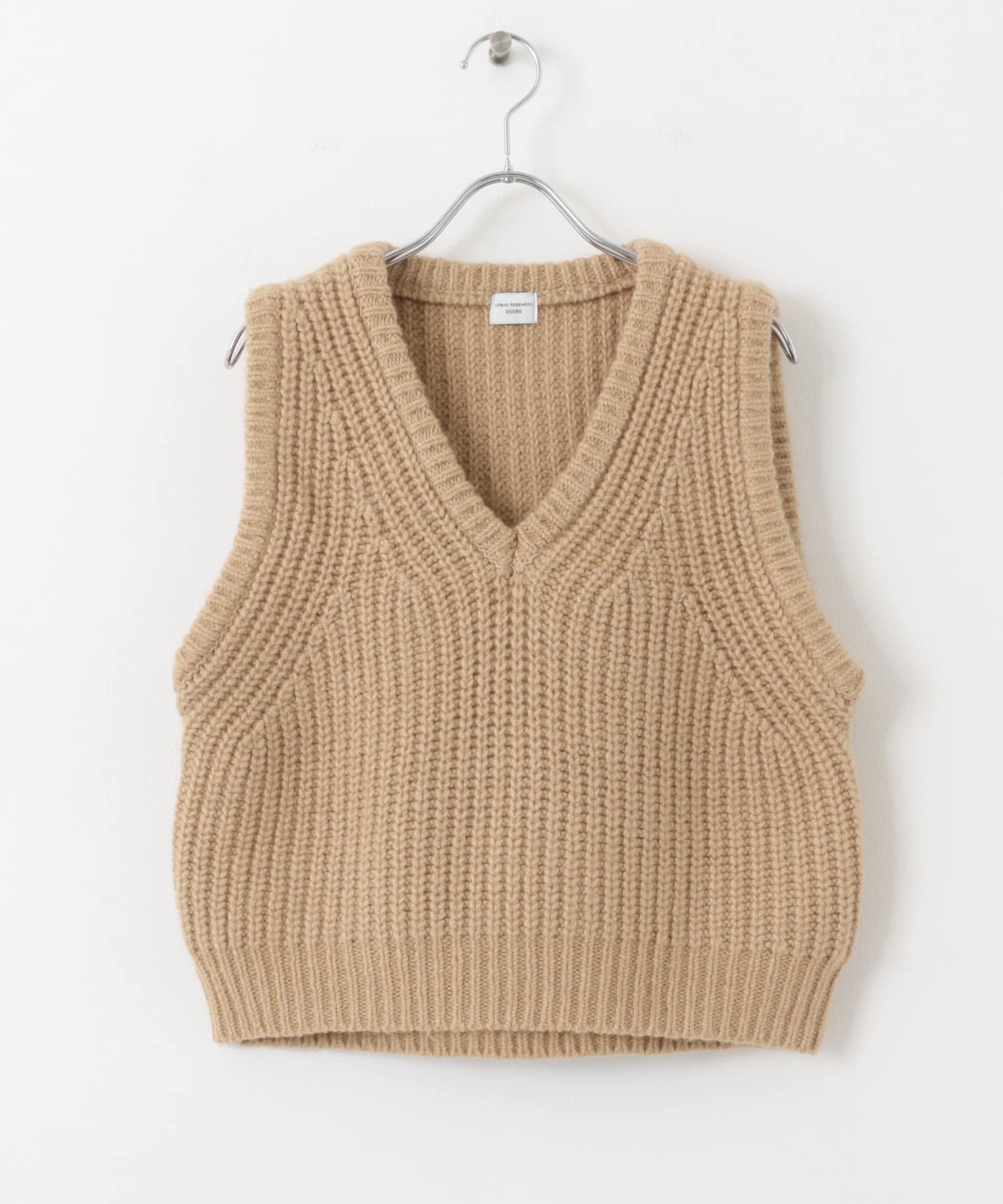 リリヤーンVネックニットベスト BEIGE M