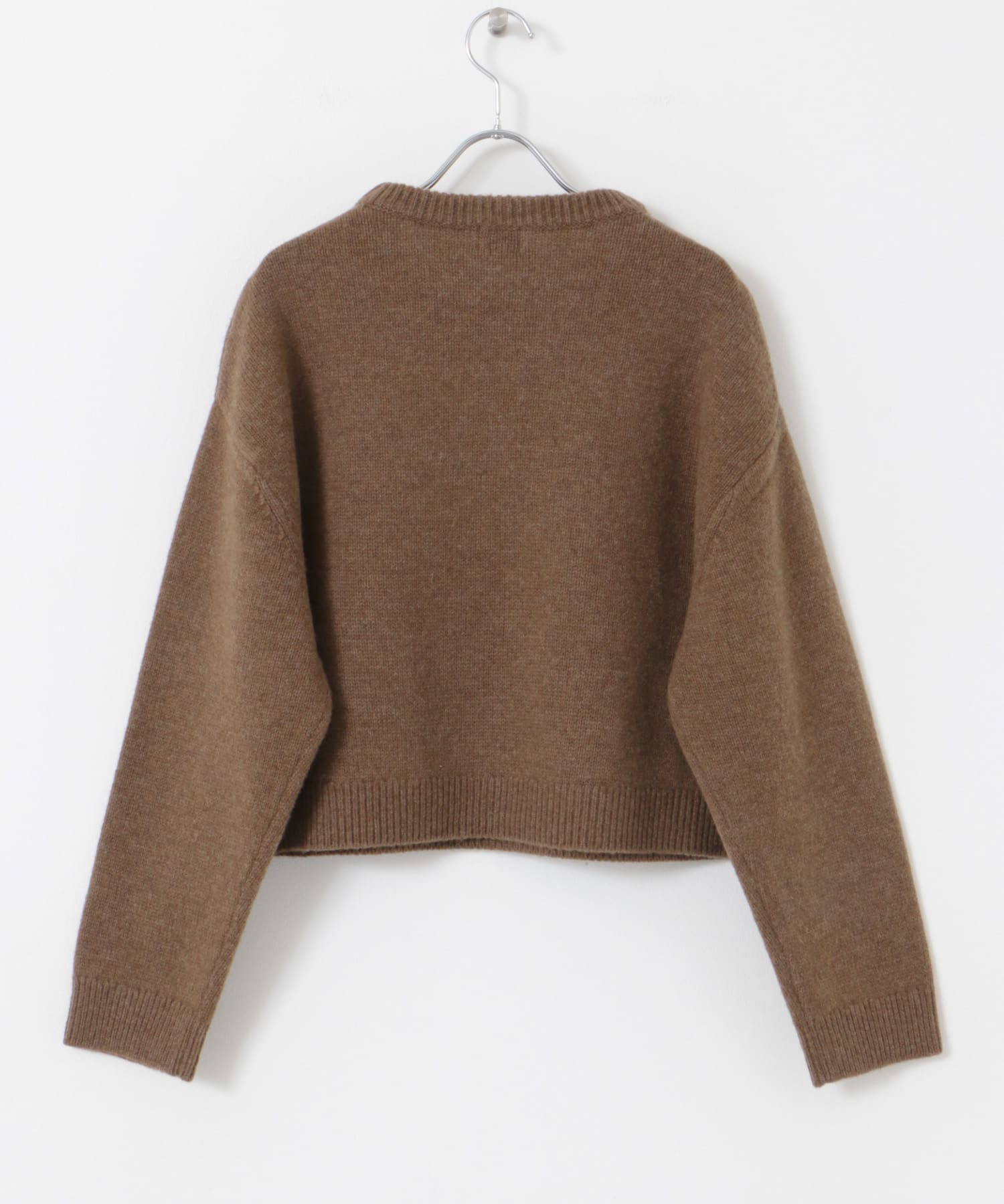 ショート丈ウールニット BROWN M