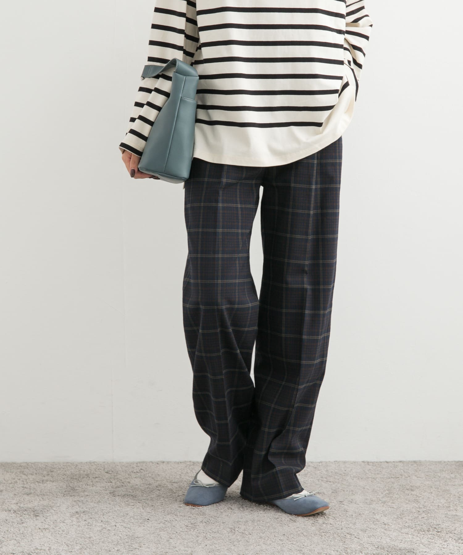 大きいサイズ52 ETRO グレンチェック スラックス トラウザーパンツ