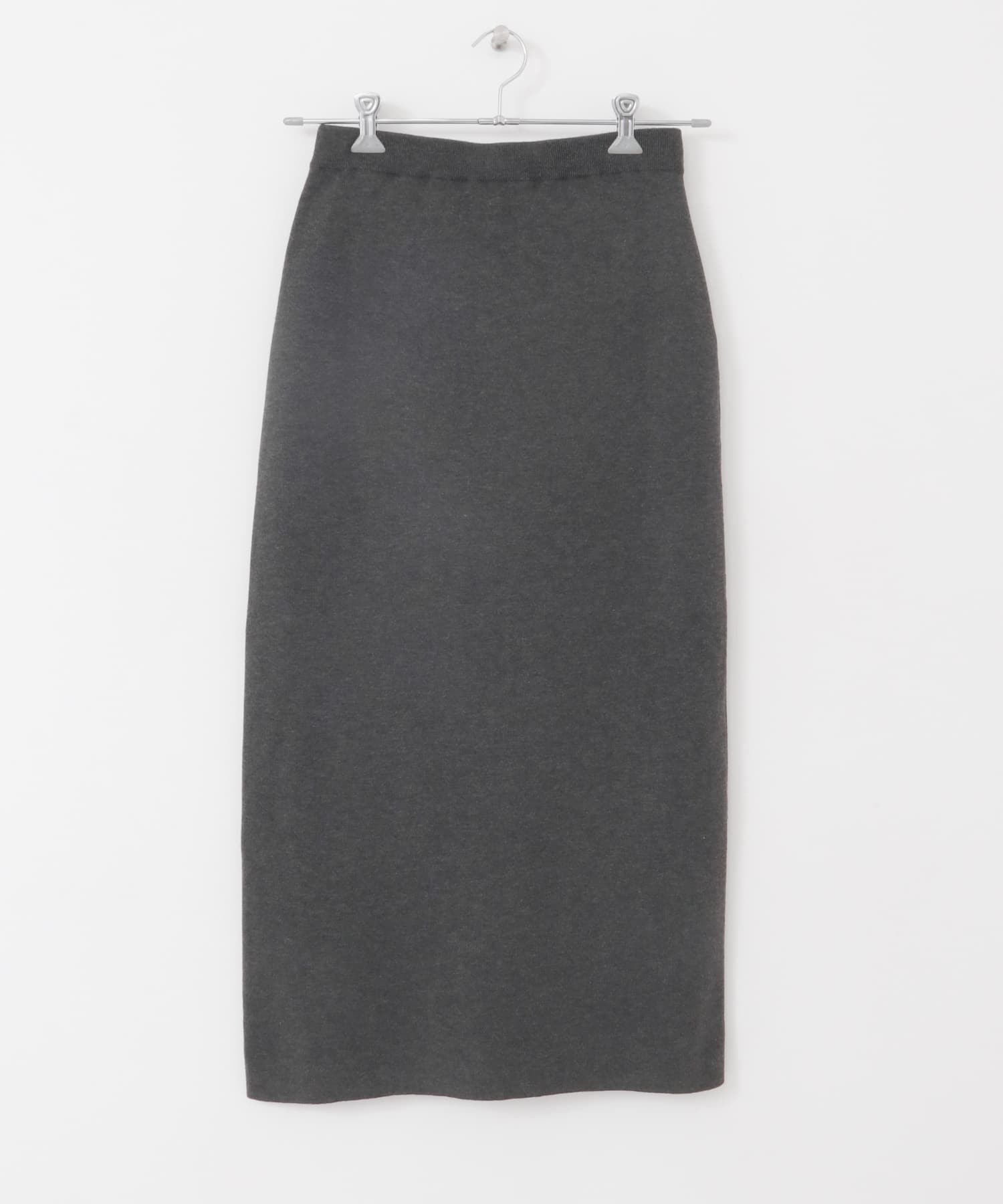スムースニットストレートスカート CHARCOAL M