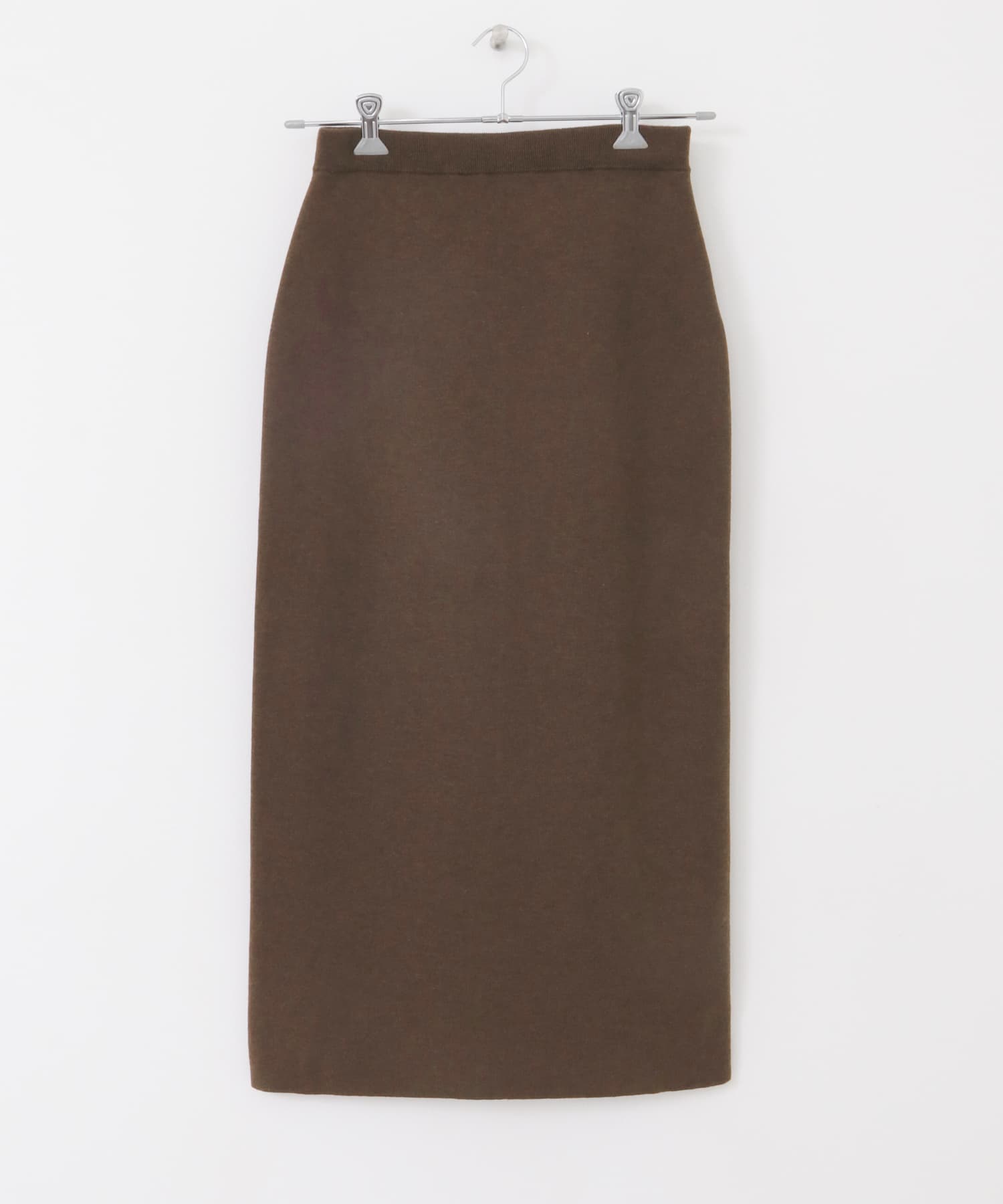 スムースニットストレートスカート BROWN M