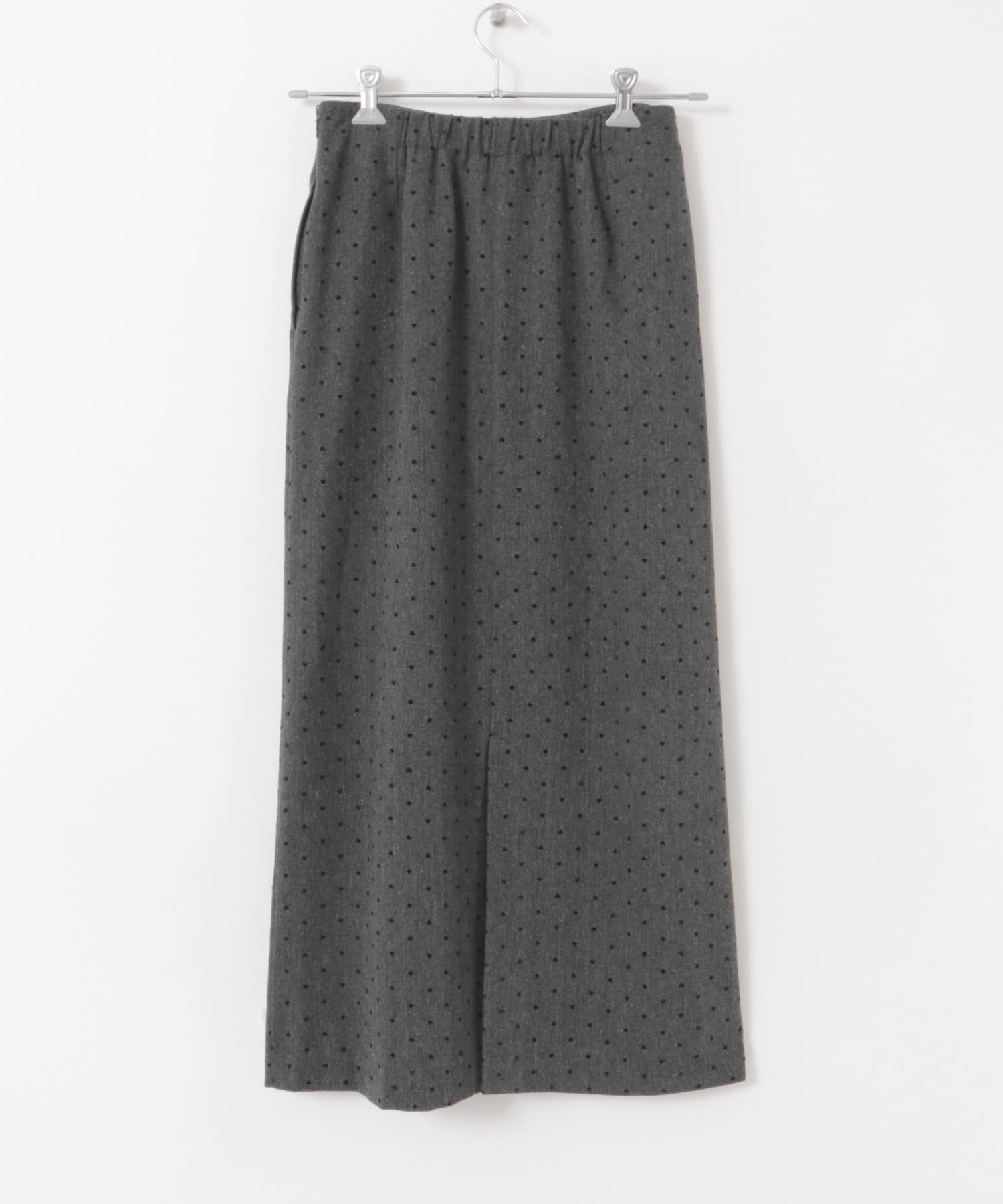 フロッキードットナロースカート CHARCOAL S
