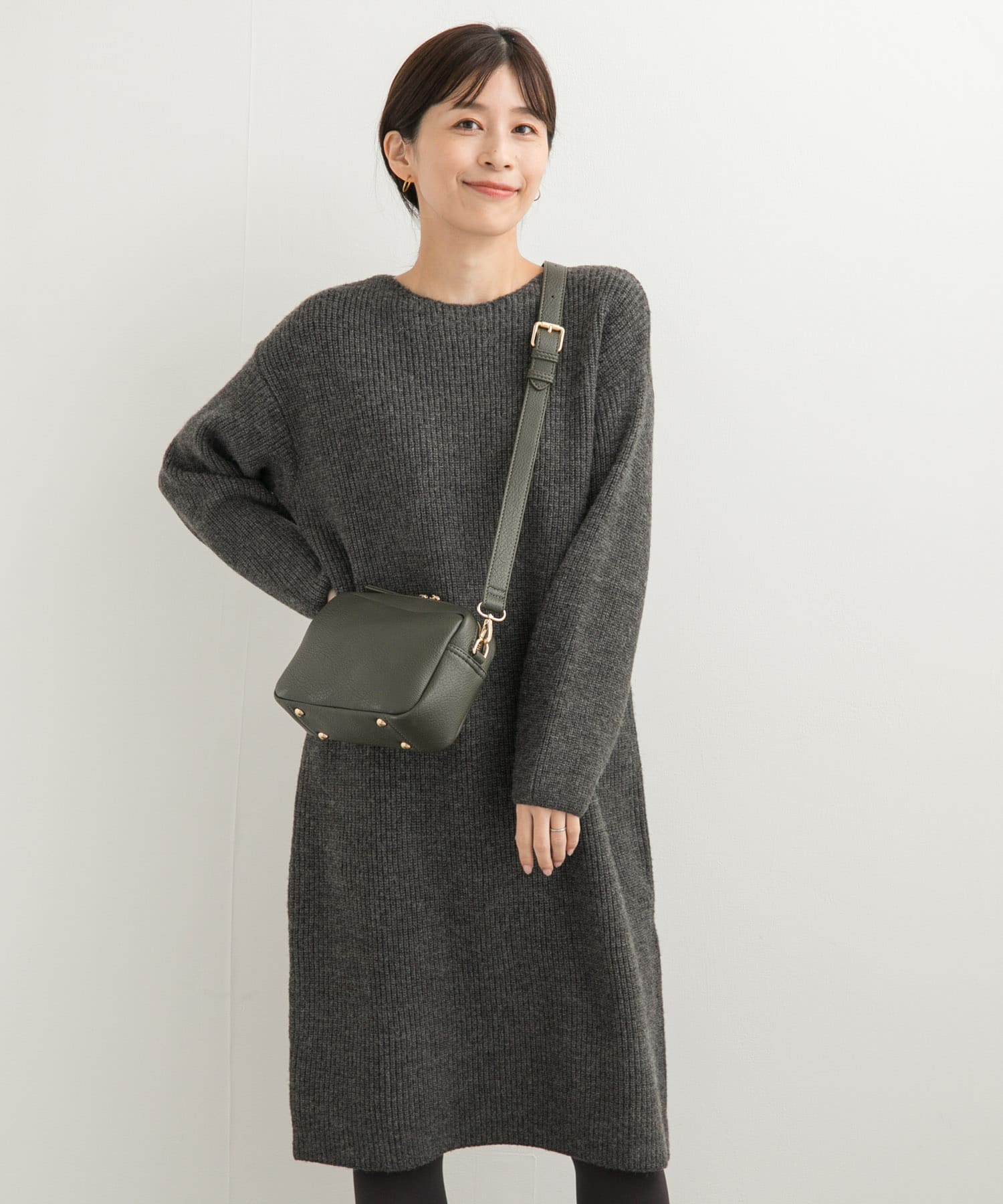 畦ミディ丈ニットワンピース(M MINTGRAY): ワンピース｜URBAN