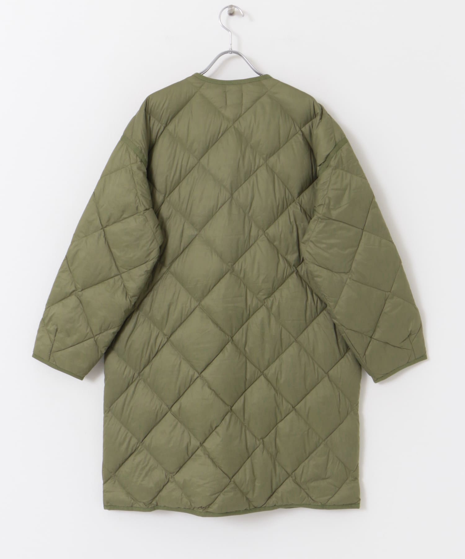 『WEB/一部店舗限定カラー』ライトダウンキルトロングコート KHAKI M
