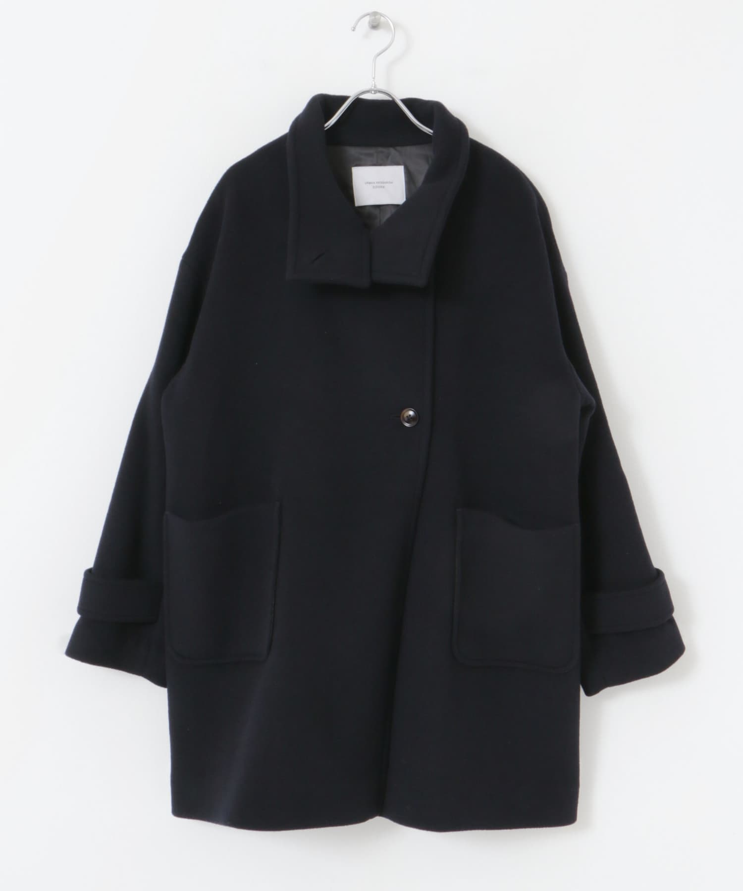 ウールスタンドカラーコート NAVY M