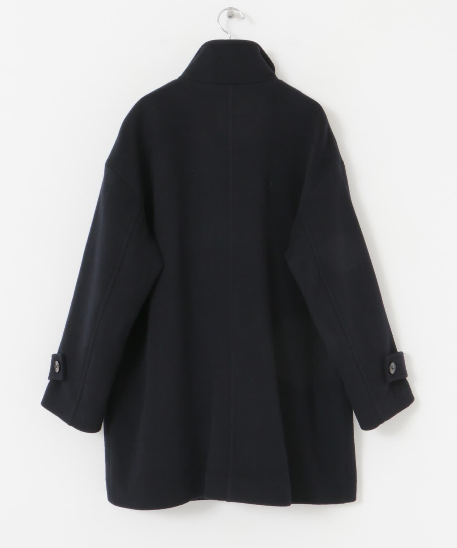 ウールスタンドカラーコート NAVY M