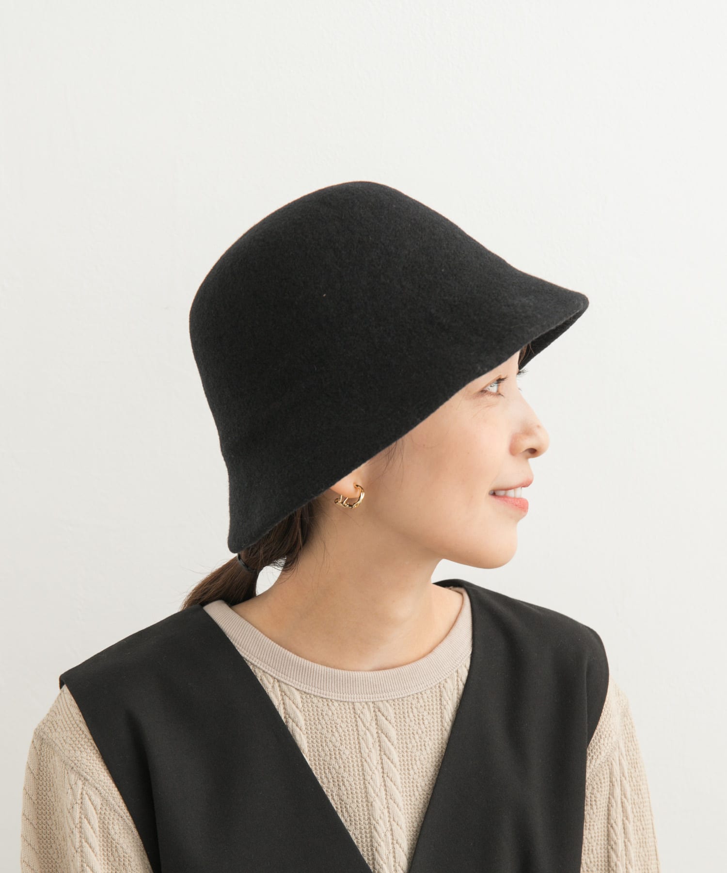 ウールバスクハット BLACK one