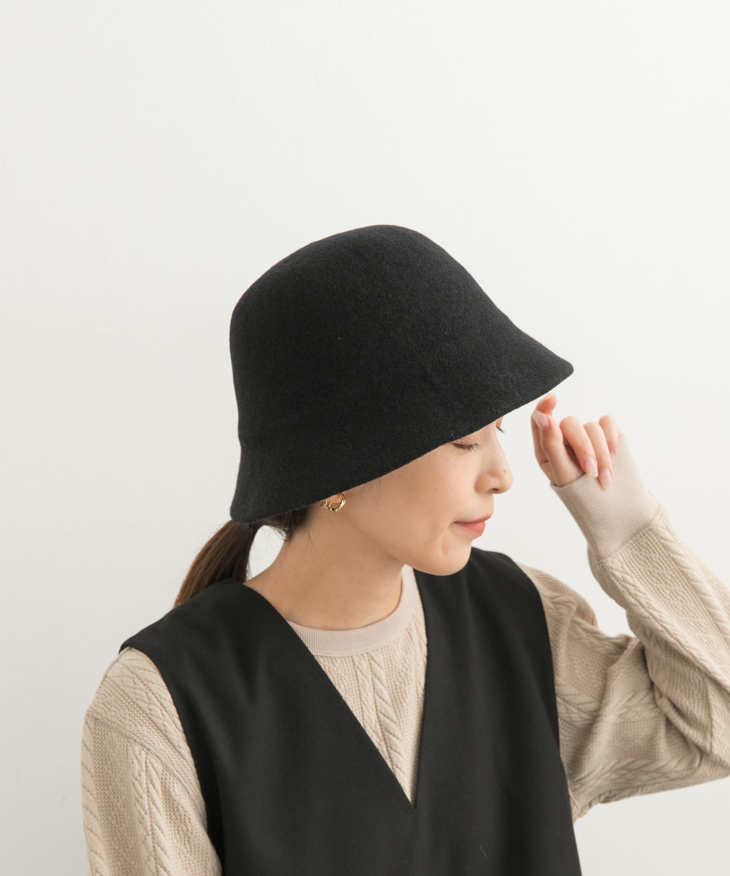 ウールバスクハット BLACK one