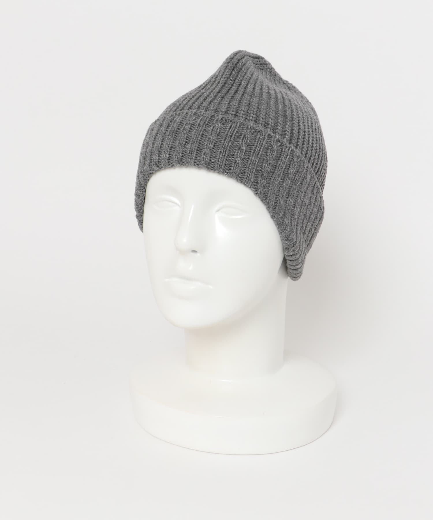 耳当て付きニット帽 CHARCOAL one