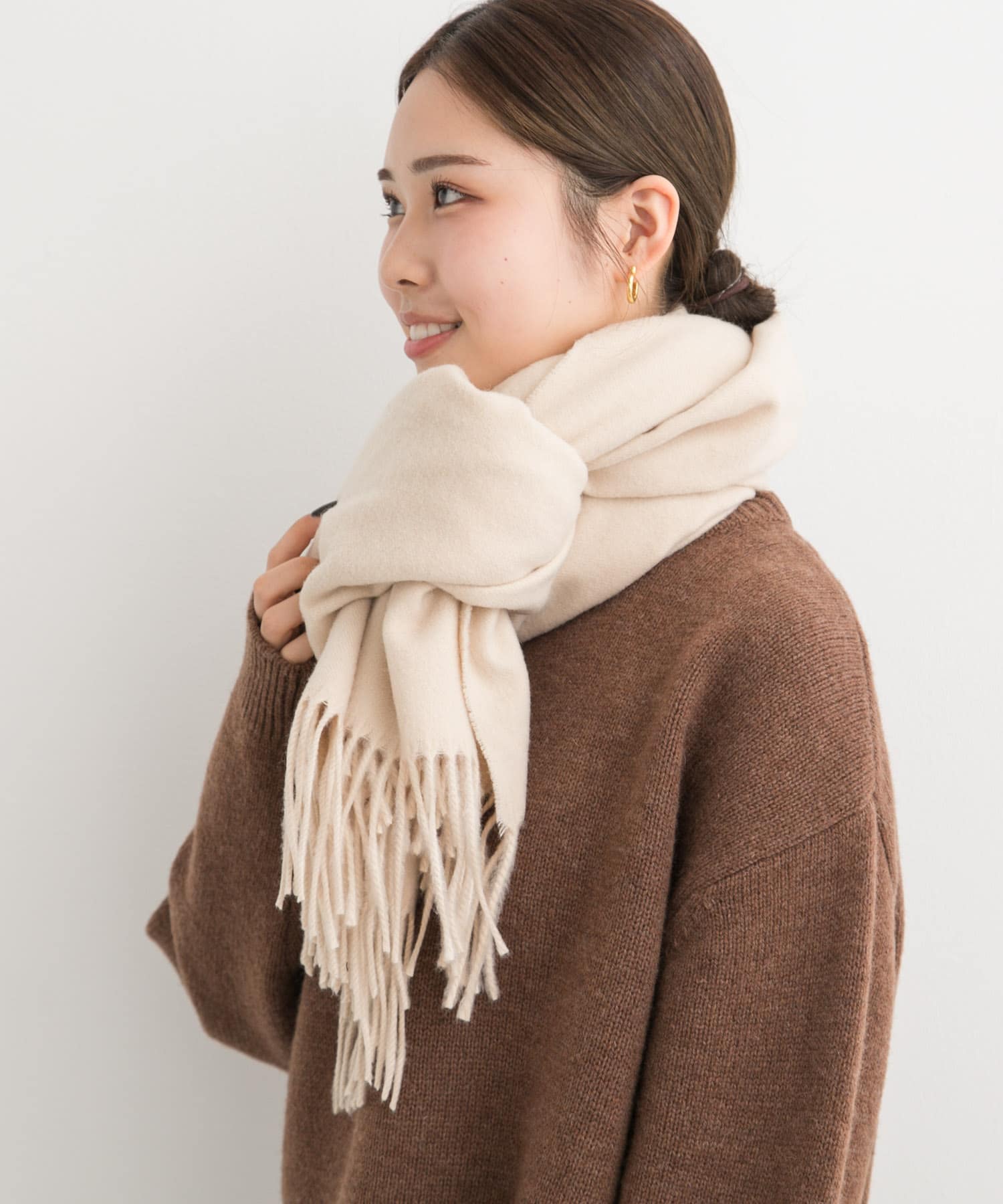なめらかプレーンストール BEIGE one