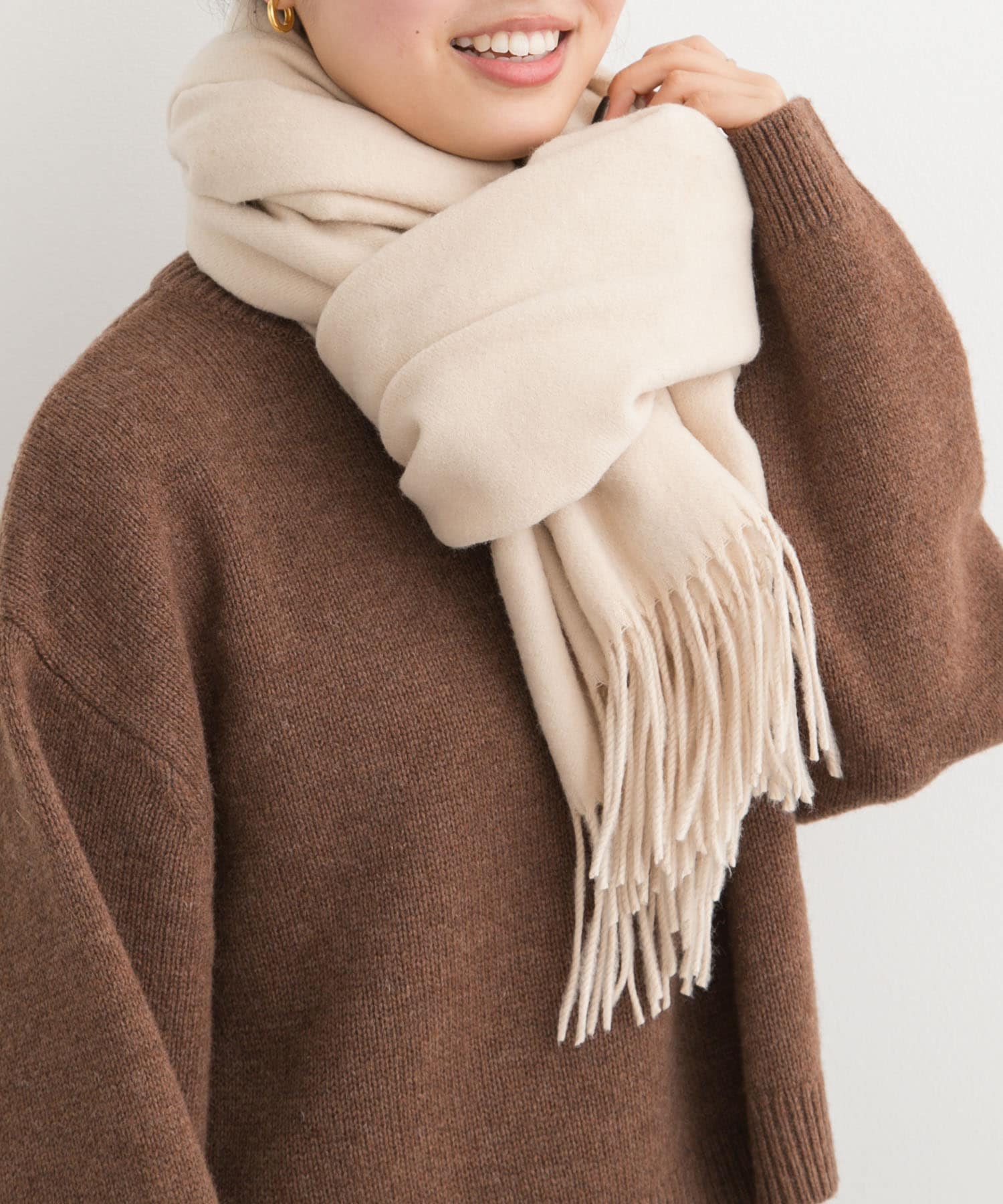 なめらかプレーンストール BEIGE one