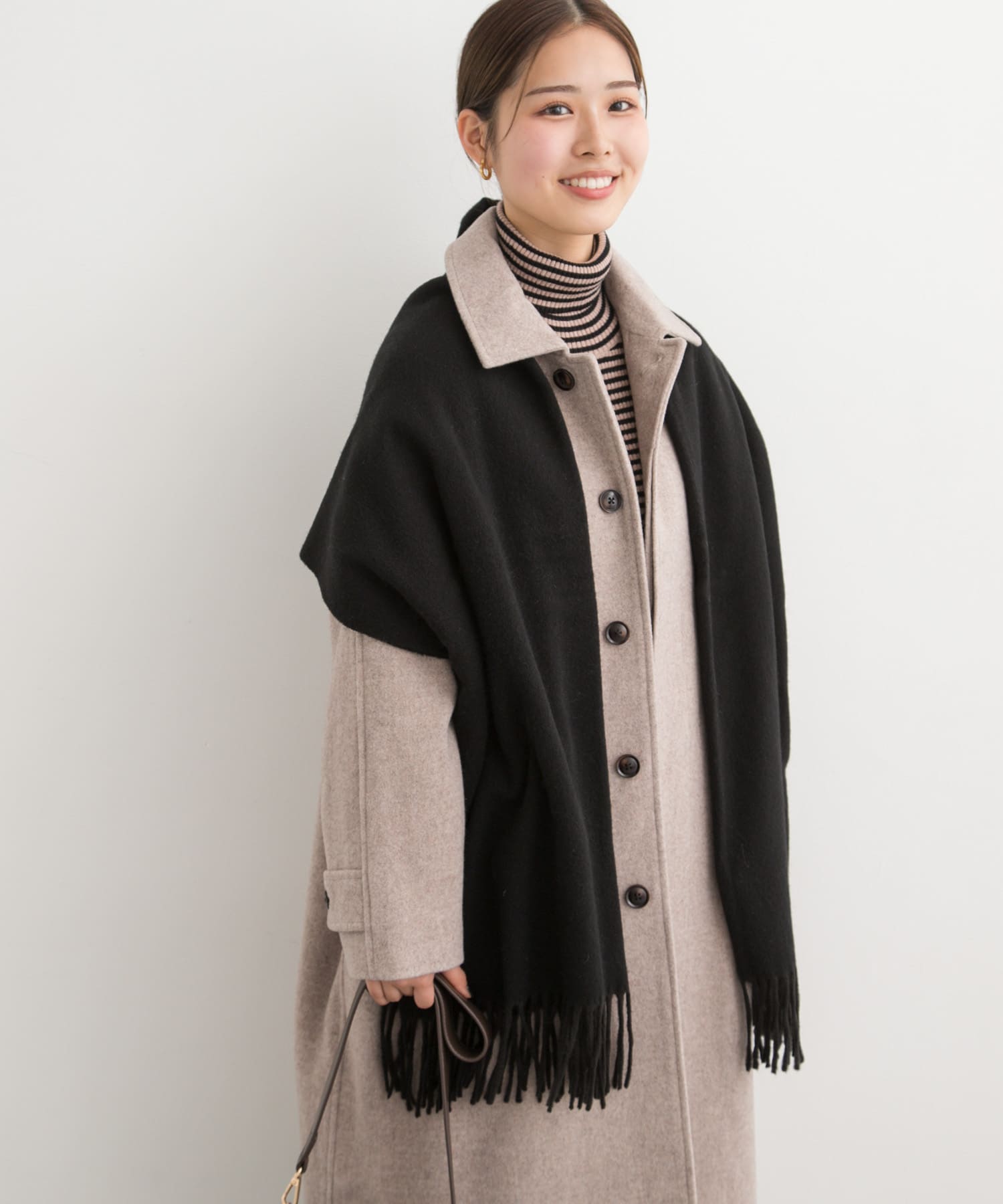 なめらかプレーンストール BLACK one