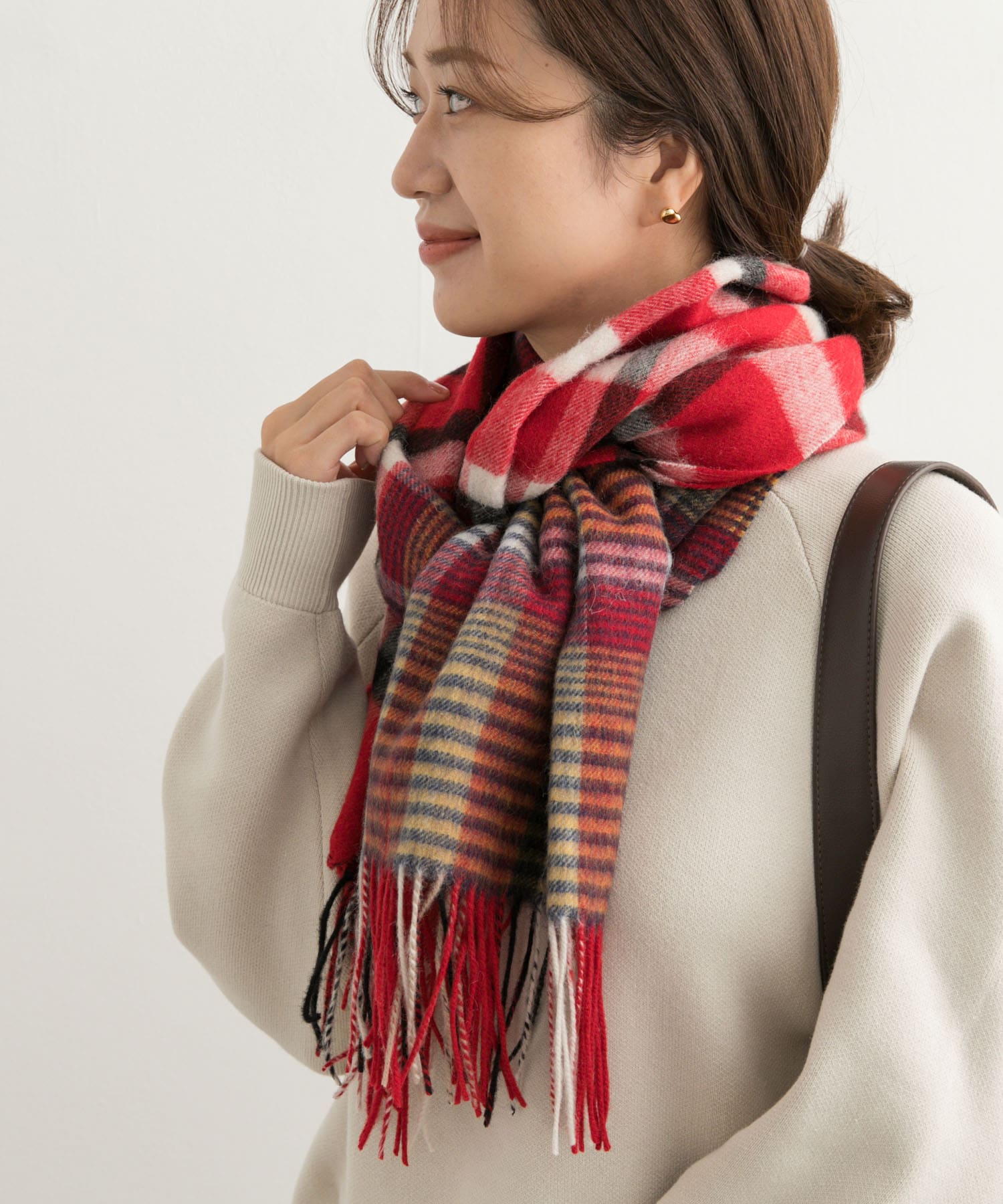 ウールチェックストール(one RED): ファッション雑貨｜URBAN RESEARCH