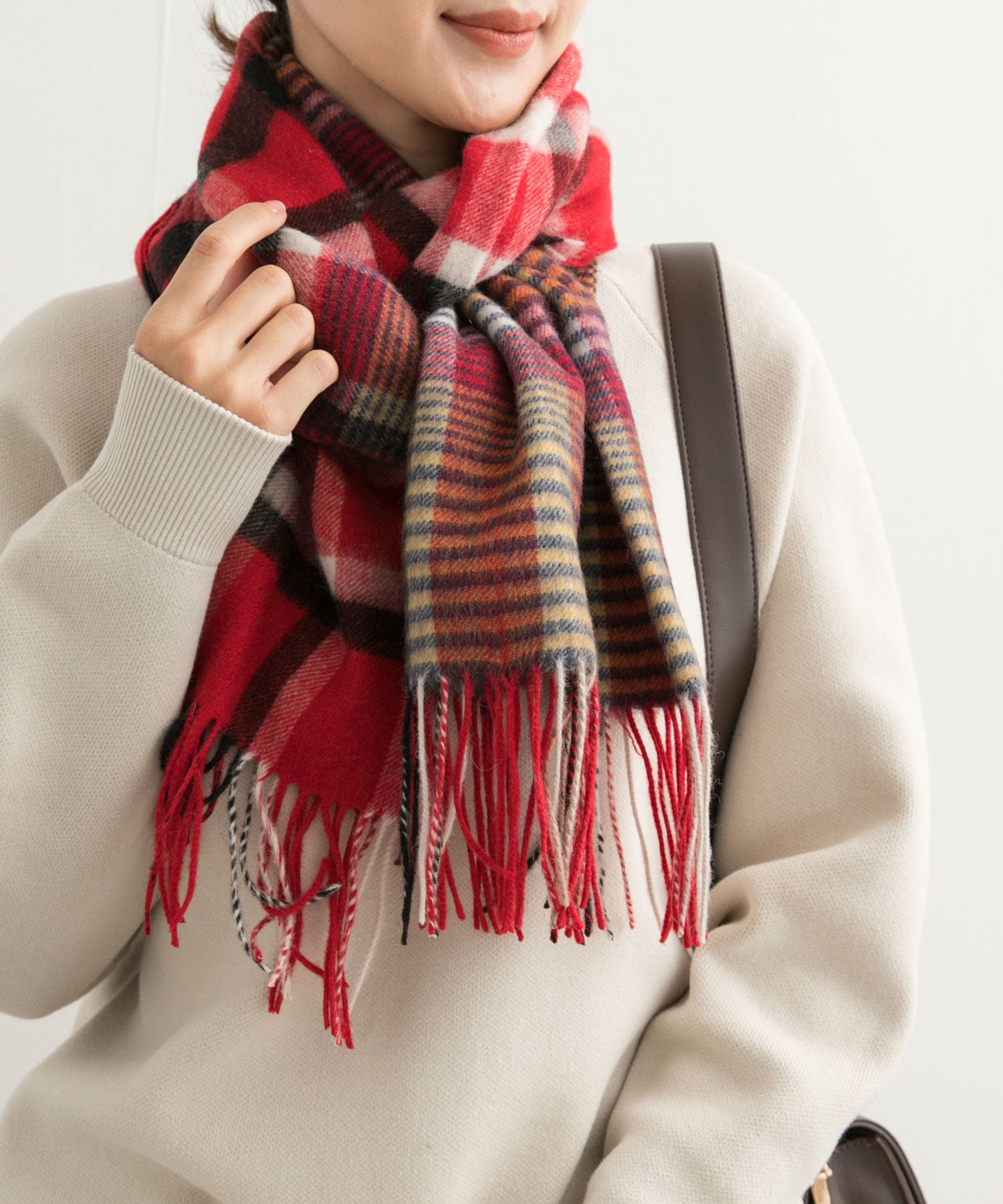 ウールチェックストール(one RED): ファッション雑貨｜URBAN RESEARCH