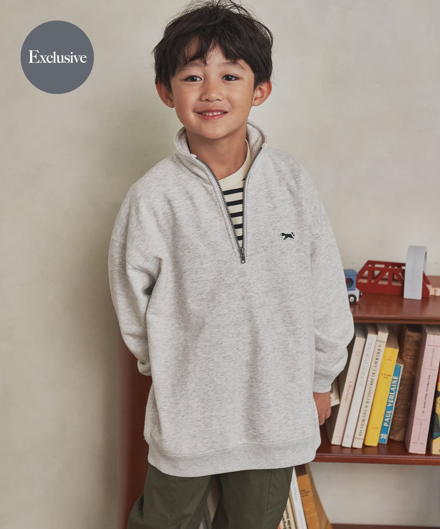 『親子リンク』『別注』PENNEYS×DOORS　THE FOX 裏毛ハーフジップ(KIDS)