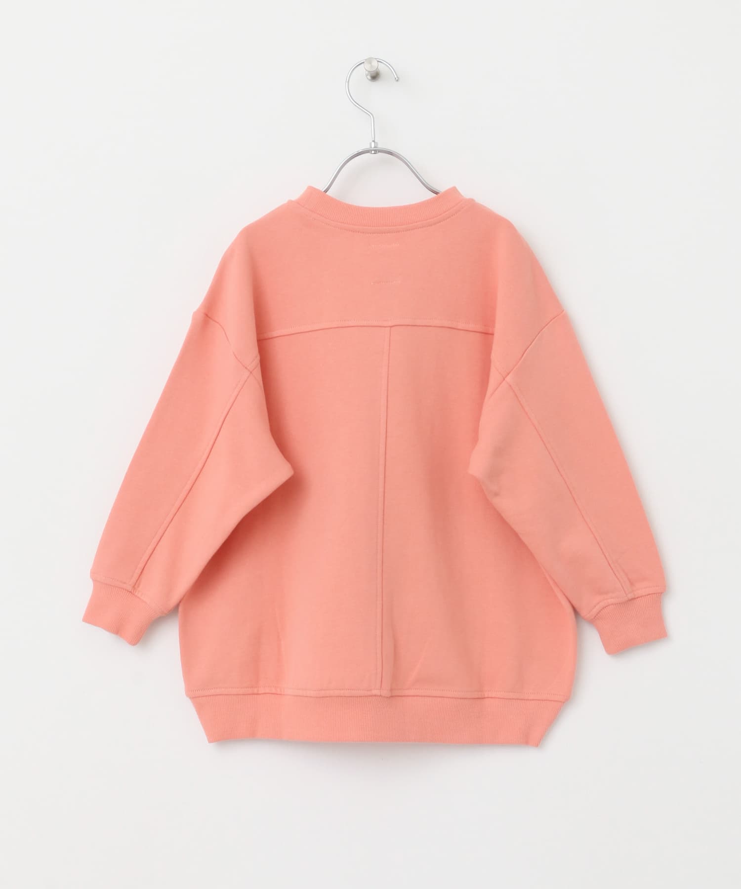 裏毛クルーネック切替スウェット(KIDS) SALMONPINK 105