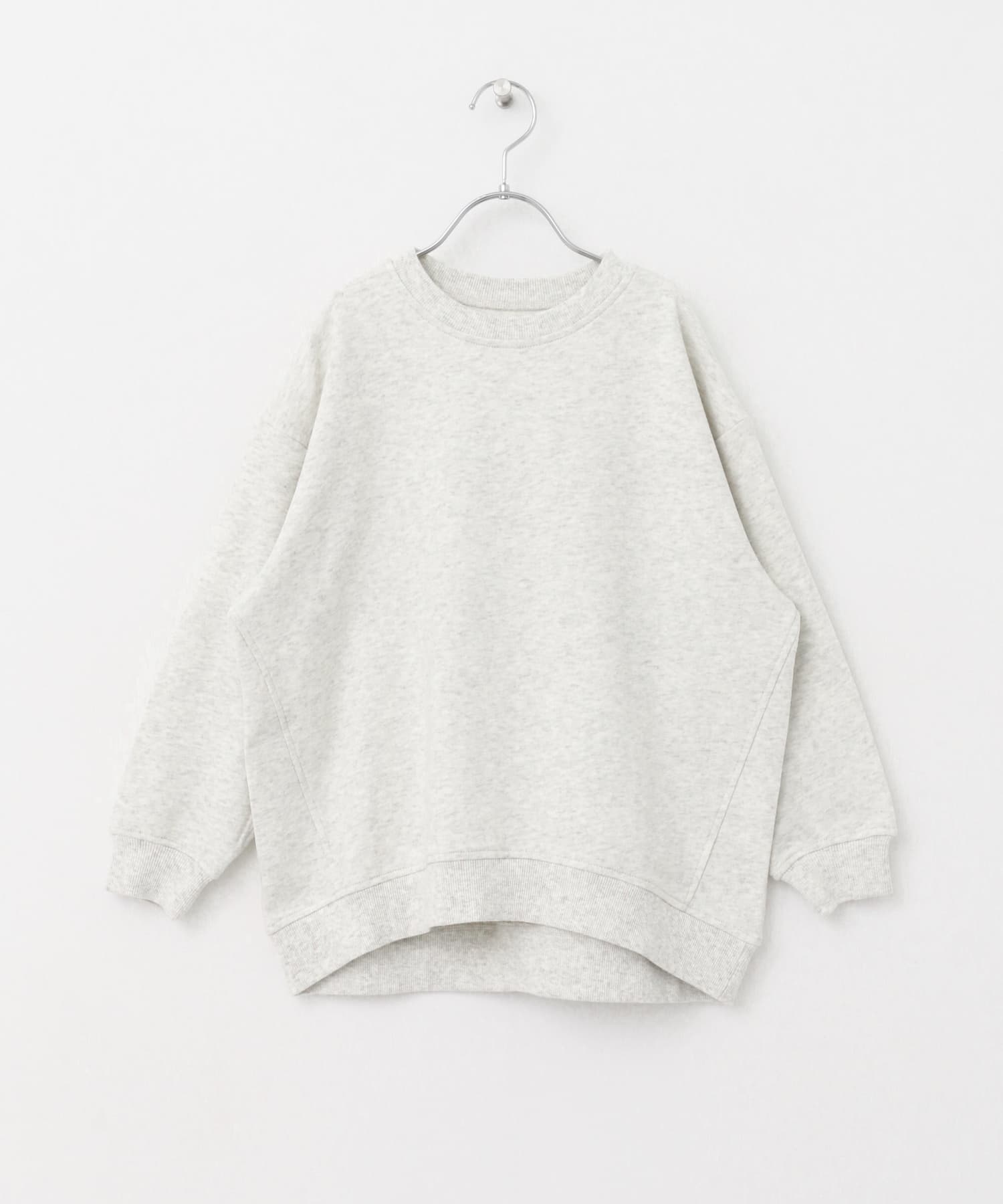裏毛クルーネック切替スウェット(KIDS) OATMEAL 105