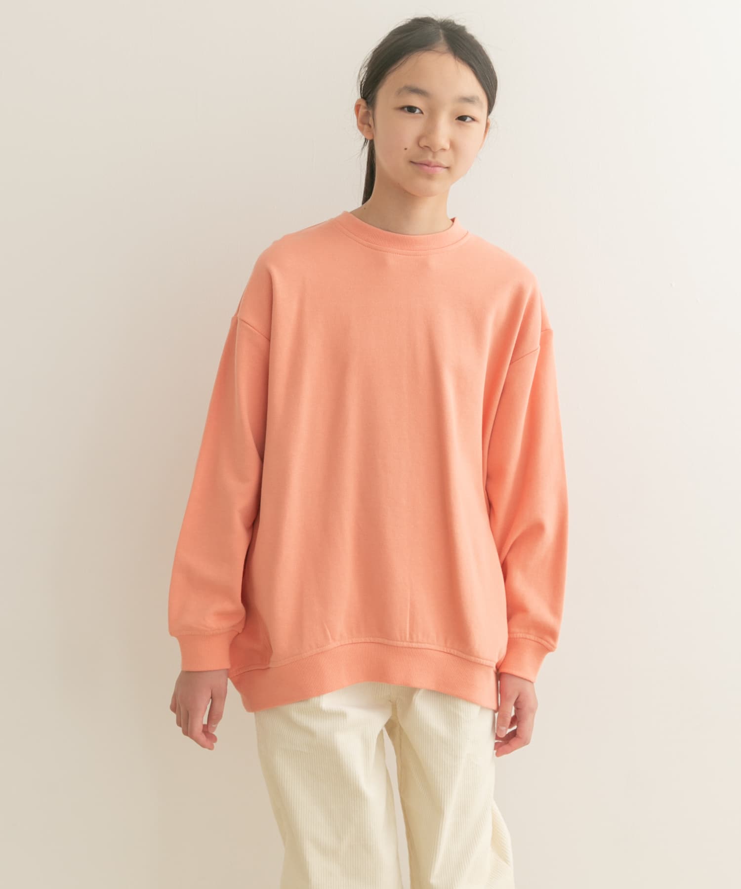 裏毛クルーネック切替スウェット(KIDS)