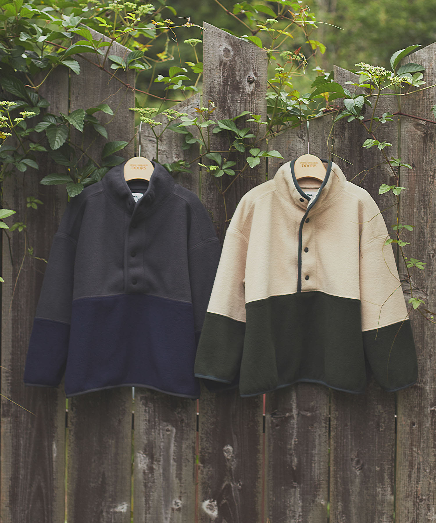 『洗濯可』フリースバイカラープルオーバー(KIDS) GR×BE 105