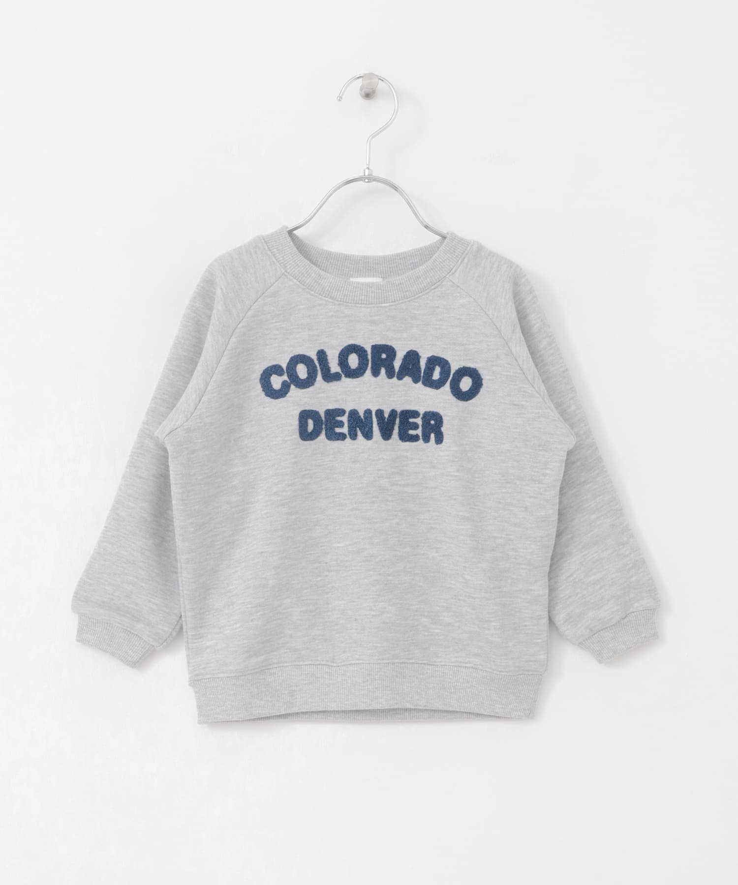 『親子リンク』パイル刺繍ロゴスウェット(KIDS) TOP GRAY 105