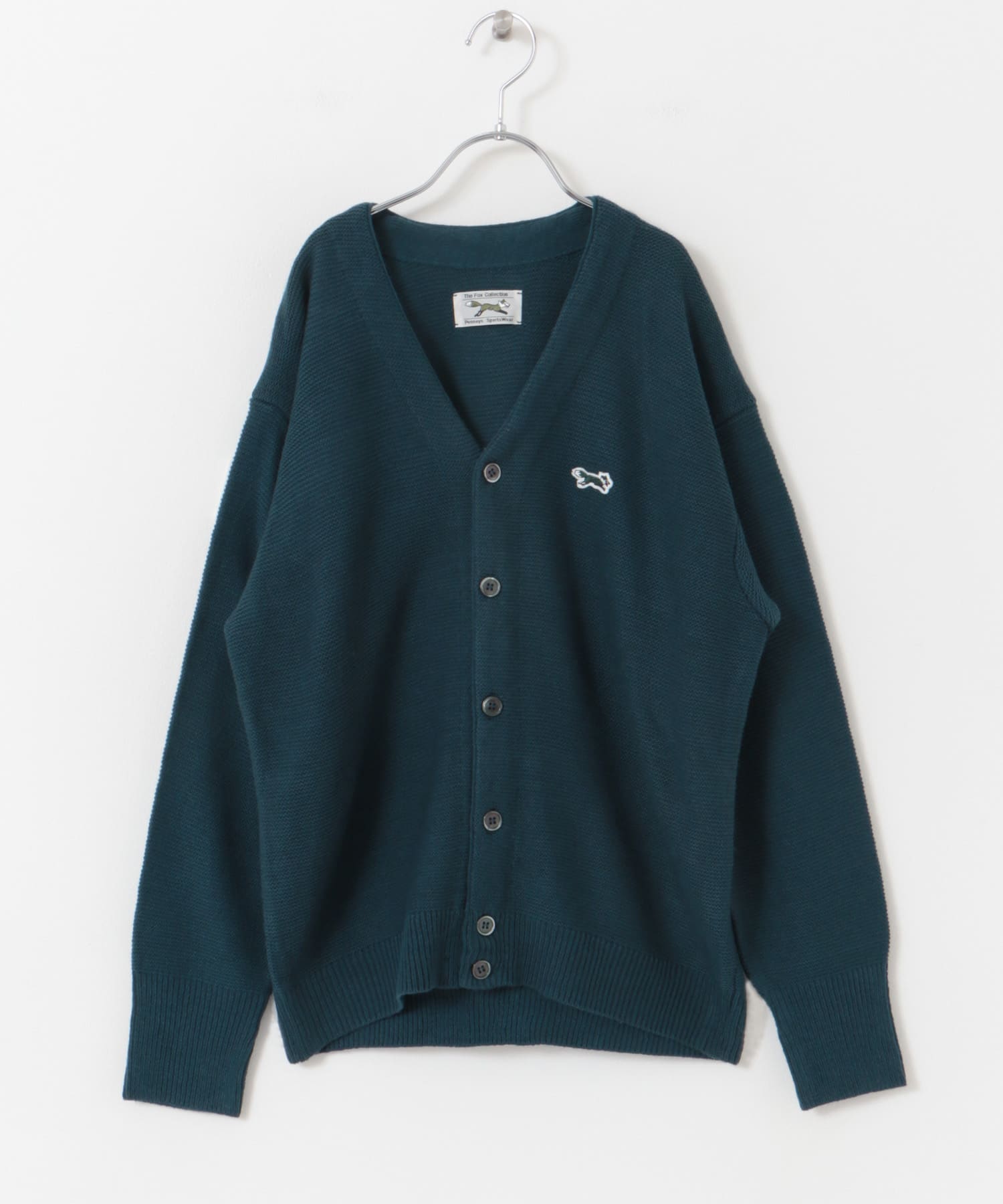 『親子リンク』『別注』PENNEYS×DOORS　THE FOX Vネックカーディガン(KIDS) BLUEGREEN 150