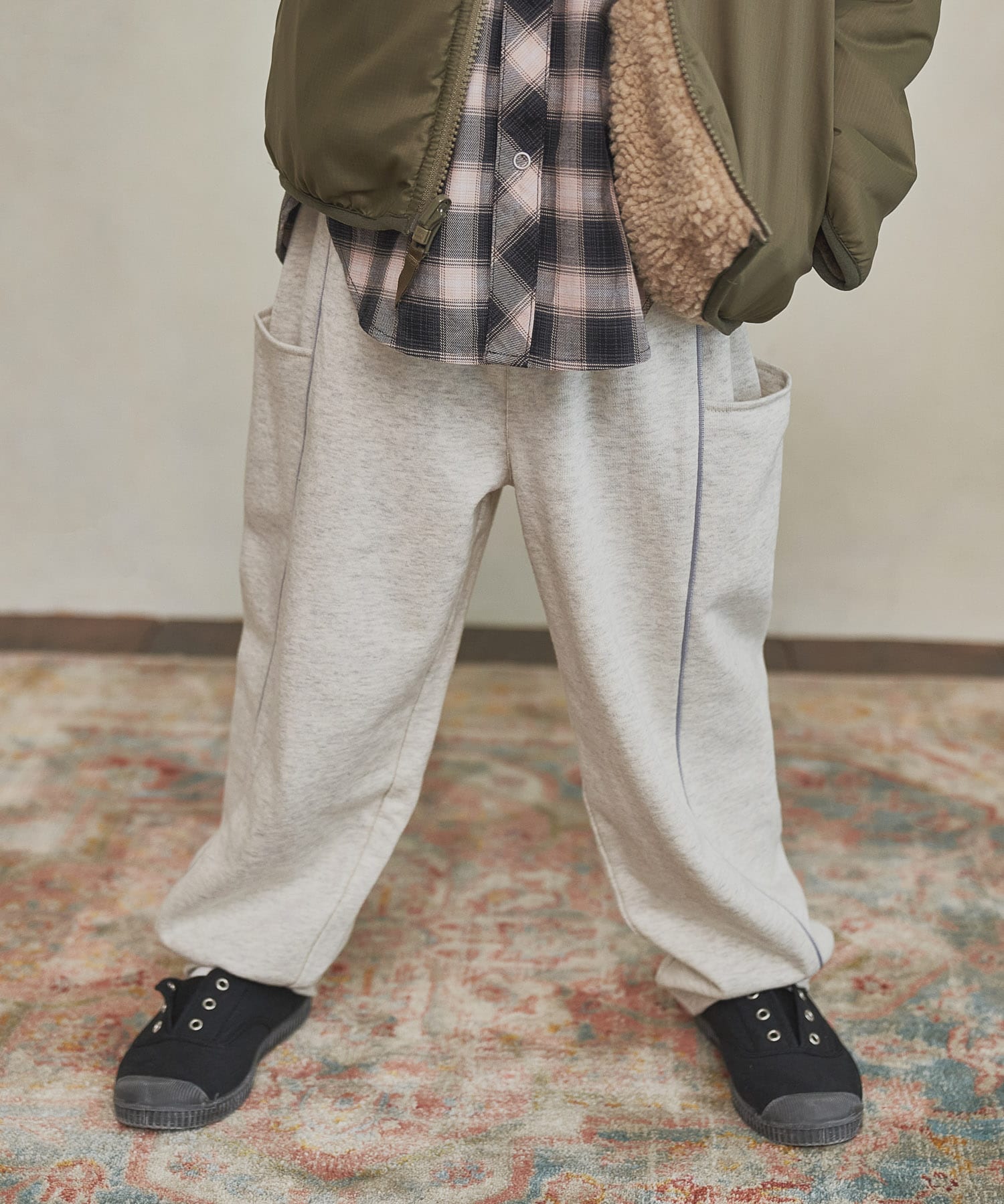 裏毛切替ラインパンツ(KIDS)