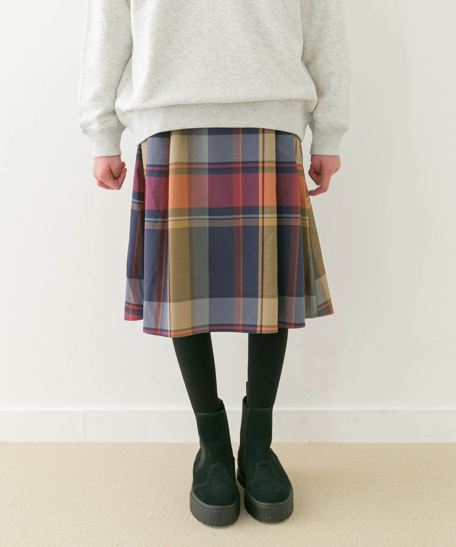 『親子リンク』カラーチェックスカート(KIDS)