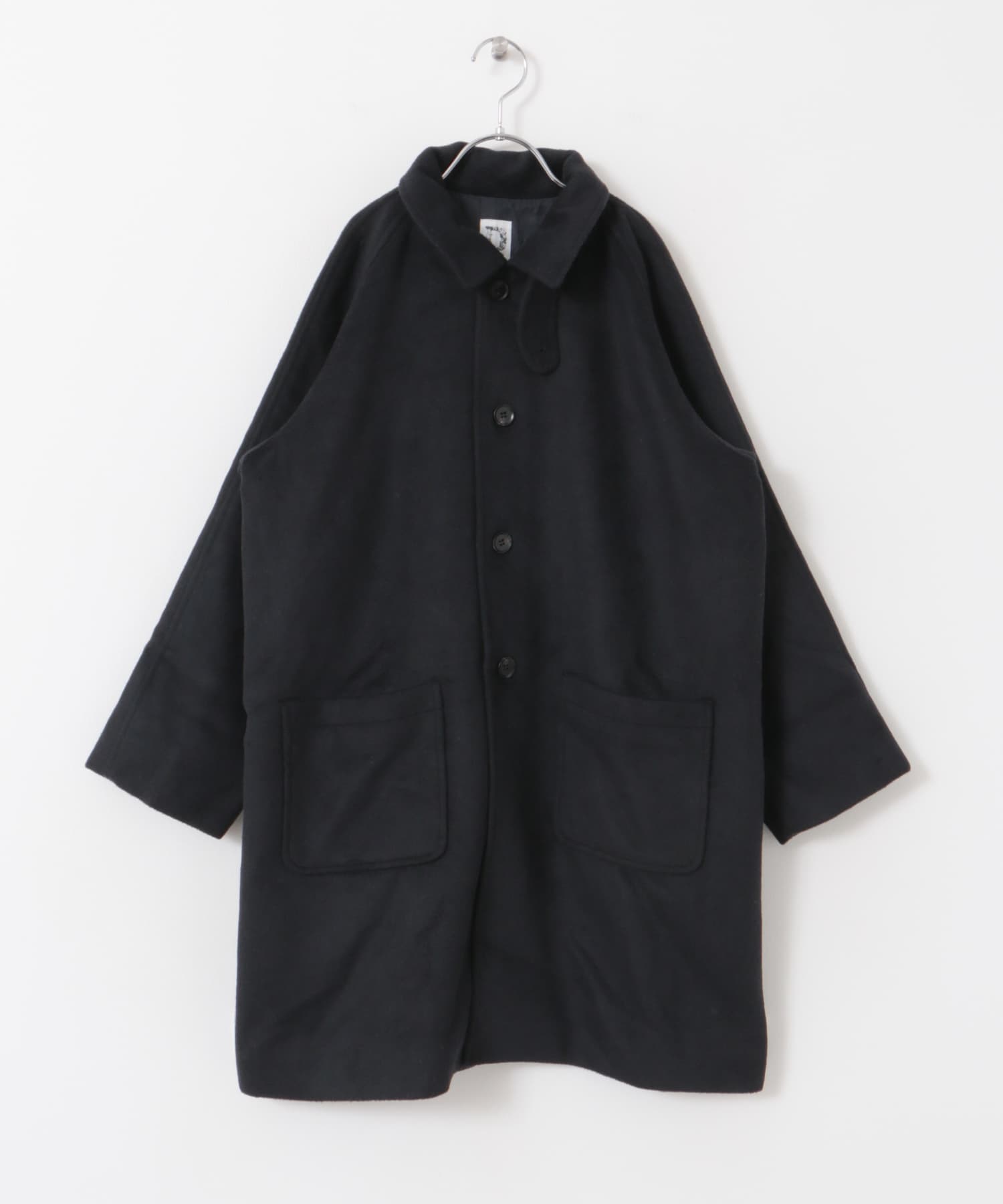 『WEB/一部店舗限定』ステンカラーウール混コート(KIDS) D.NAVY 150