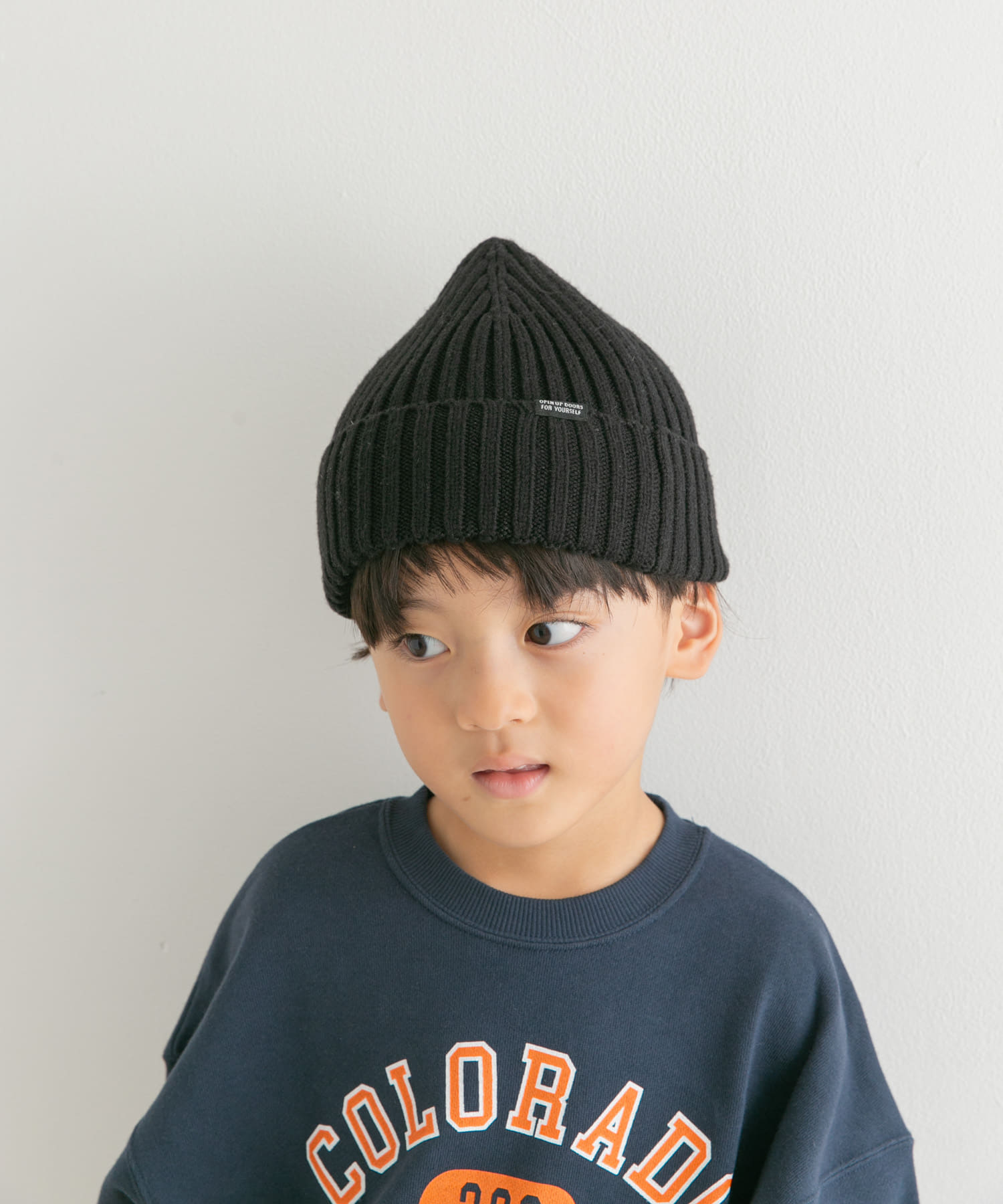 『静電気防止』抗菌糸ビーニー帽(KIDS) BLACK one