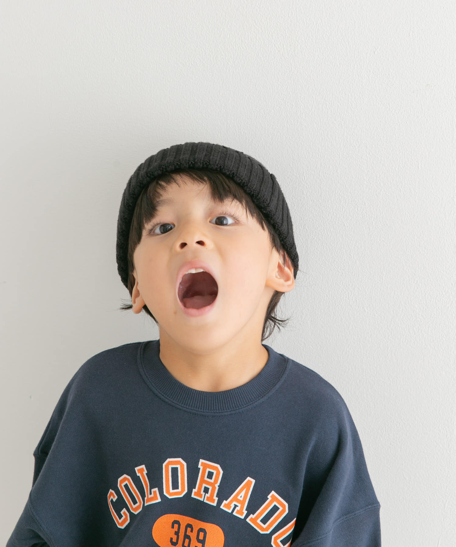 『静電気防止』抗菌糸ビーニー帽(KIDS) BLACK one