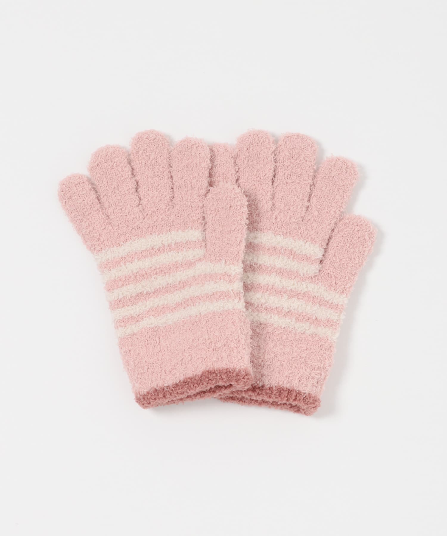 マシュマロボーダー手袋(KIDS) PINK one