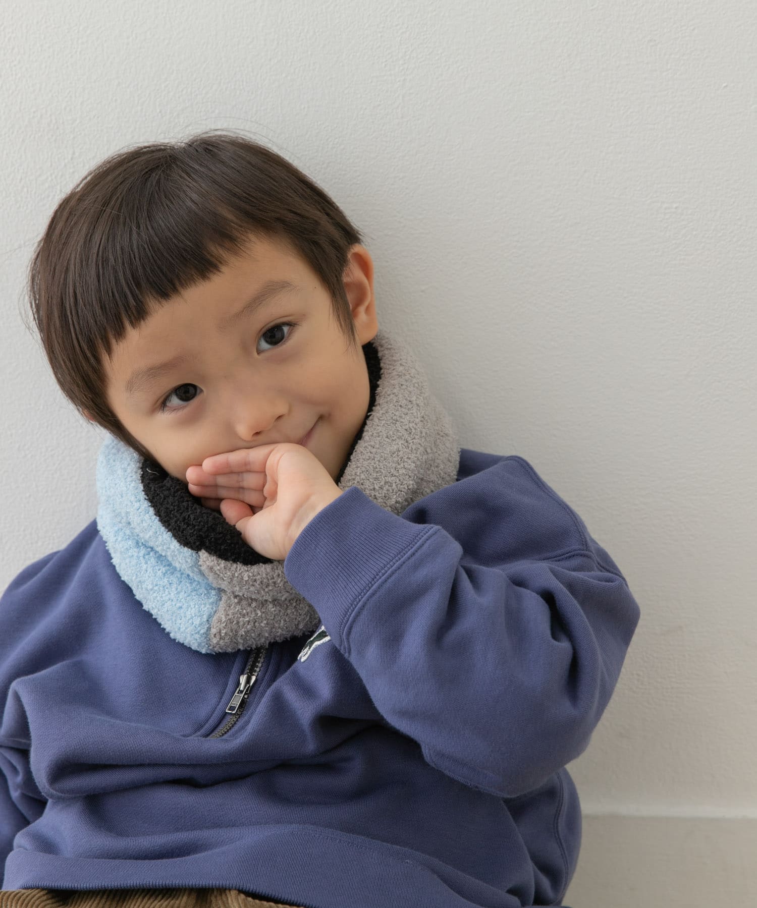 マシュマロリバージブルスヌード(KIDS) BLACK one