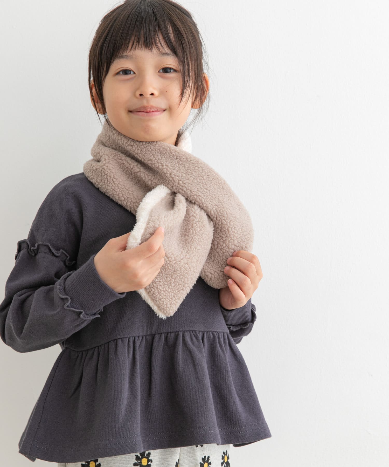 ボアリバーシブルマフラー(KIDS) GREIGE one